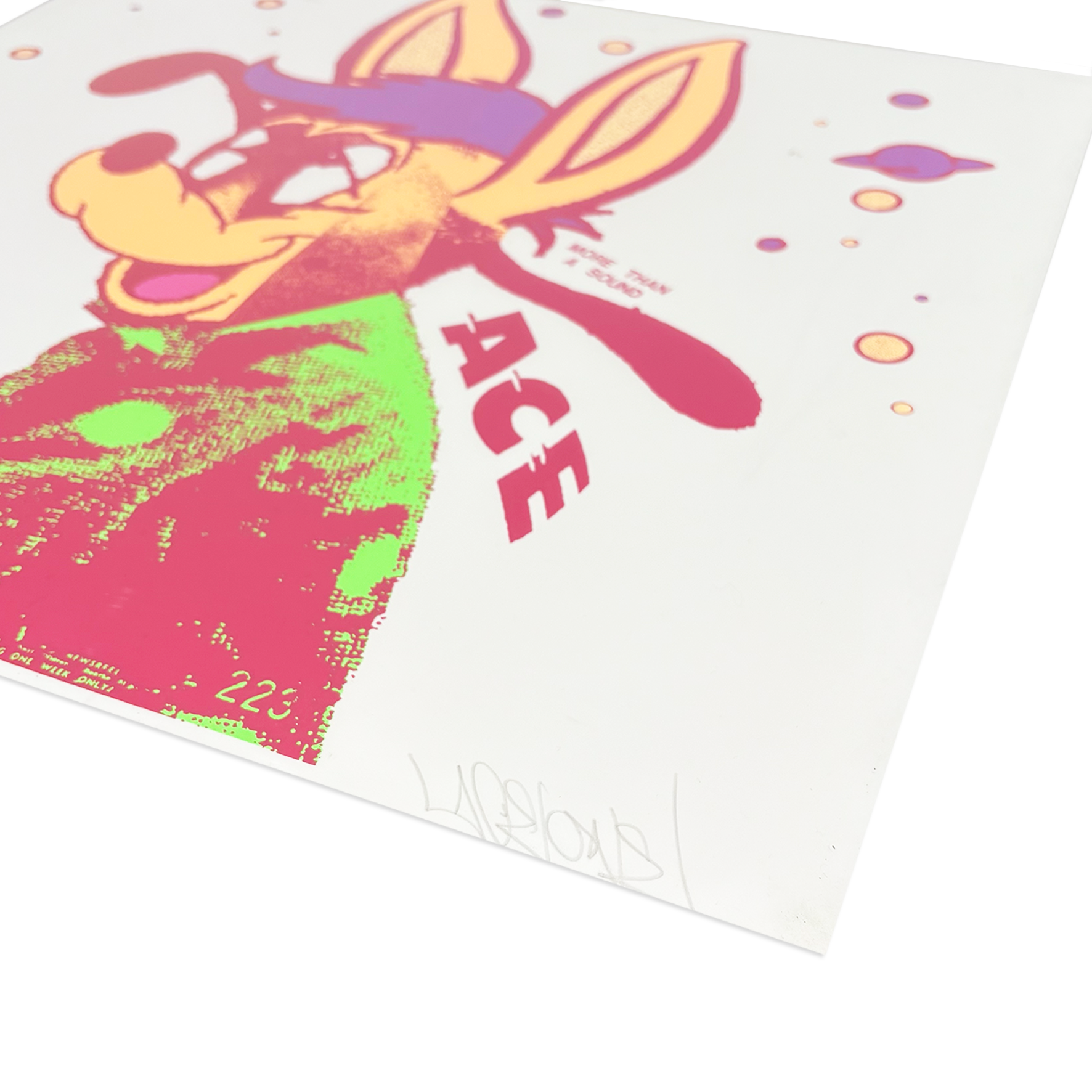 Bold contemporary screenprint by London artist A.CE titled Stoned Planet