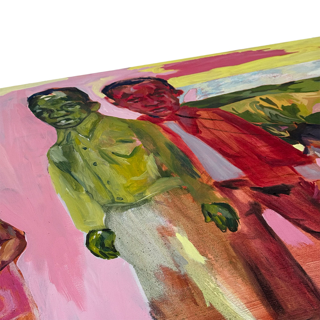 Detail of Adaure Amaeshi Amafor layered brushwork and texture