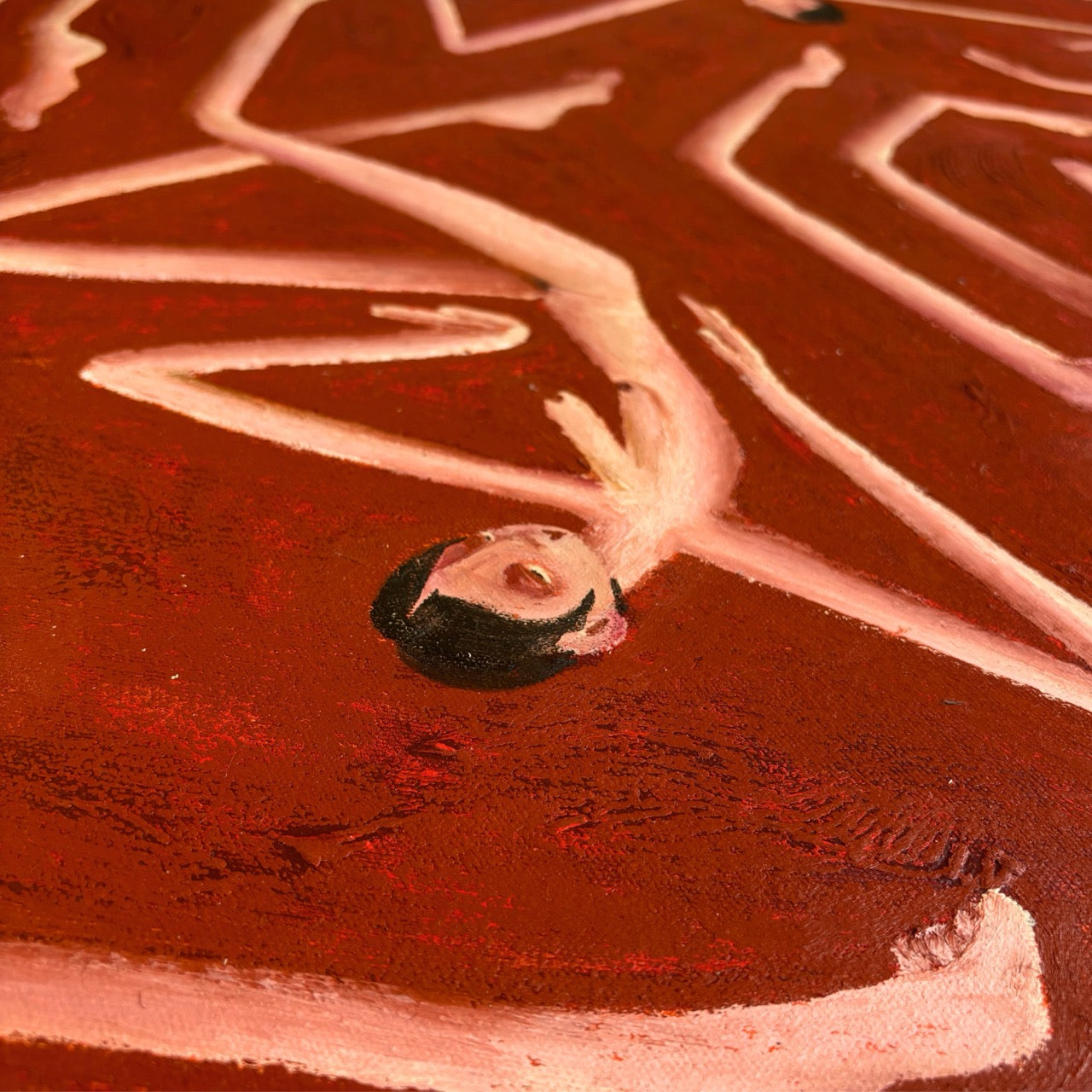 Close-up detail of Vivarium IV original painting by Brofoz