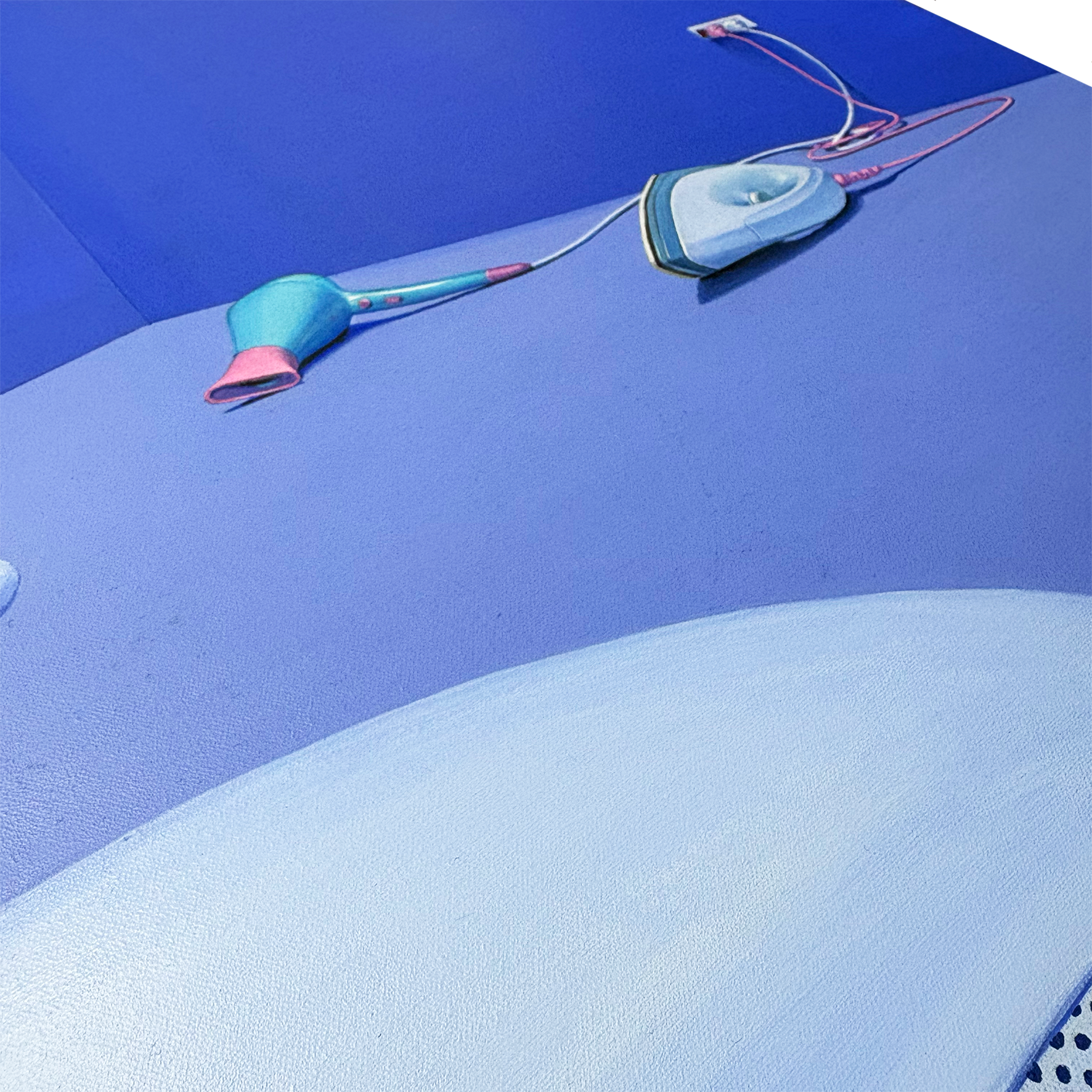 Close-up of The Whale Is On! showing vibrant textures and layered brushstrokes