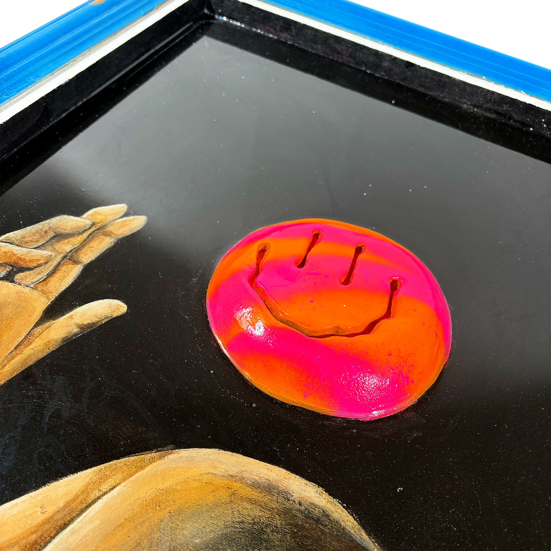 Surreal anthropomorphic character by Mellor created with paint, epoxy clay & resin