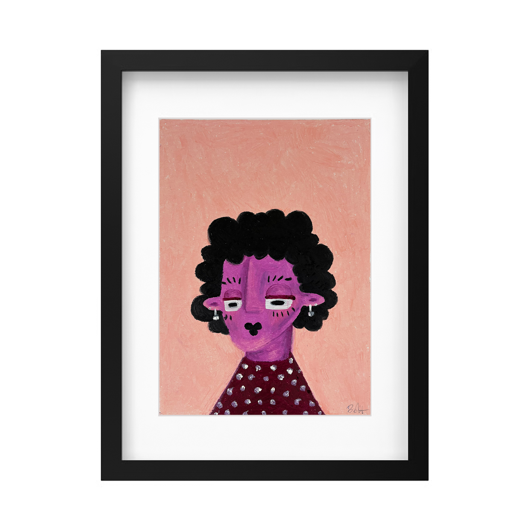 Original mixed media artwork Minnie by Brofoz 210mm x 297mm