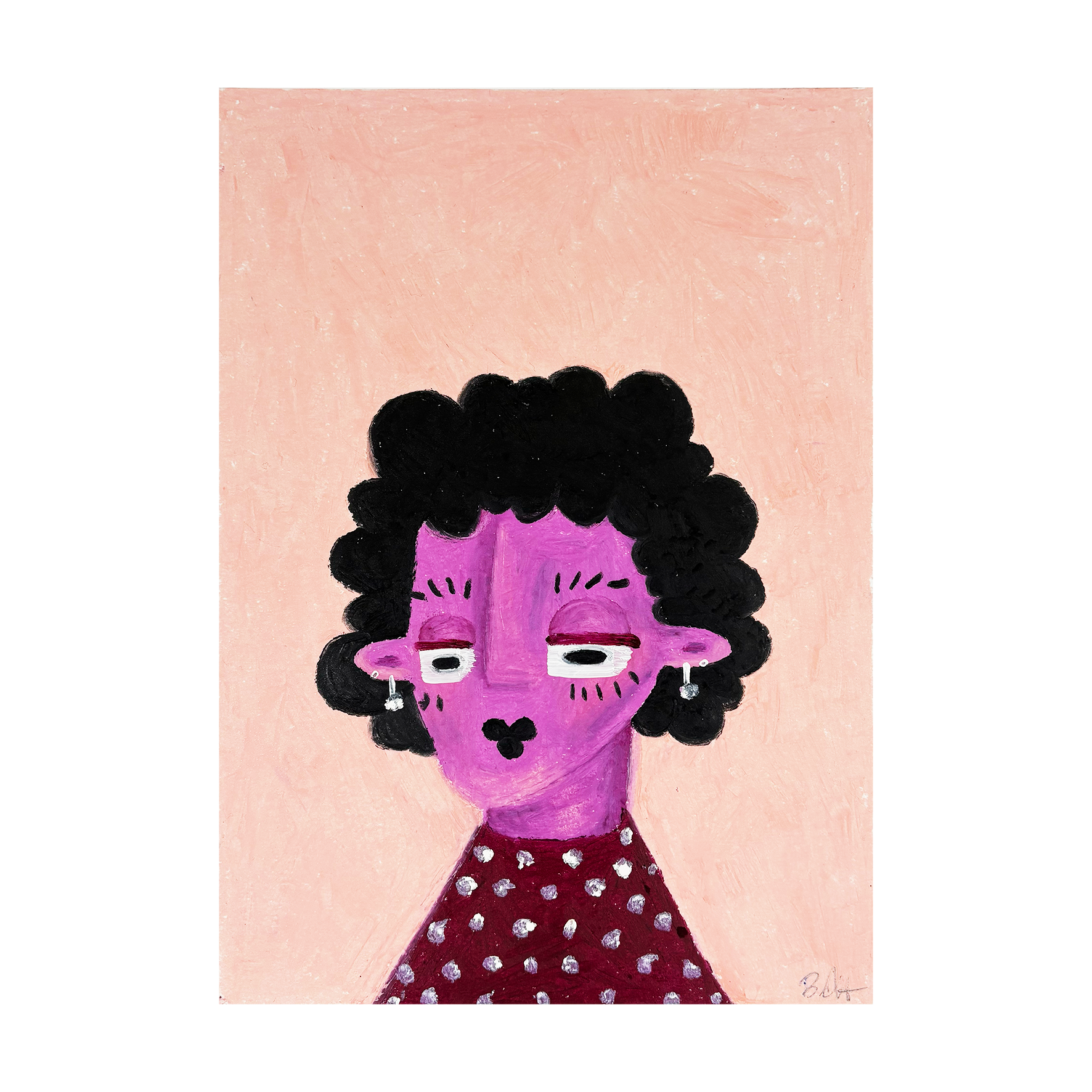 Brofoz Minnie original oil pastel and acrylic artwork on paper 2025