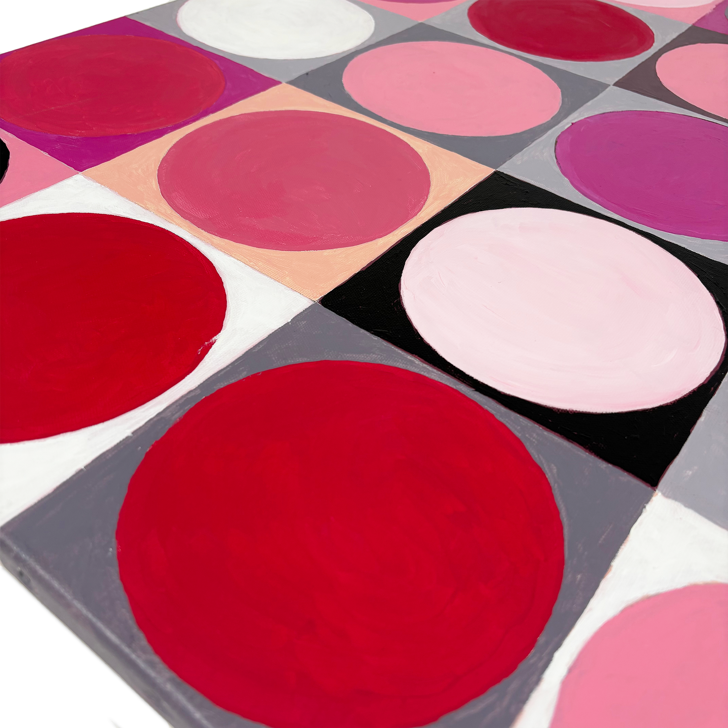 Contemporary acrylic artwork Pink Circles at Camden Open Air Gallery