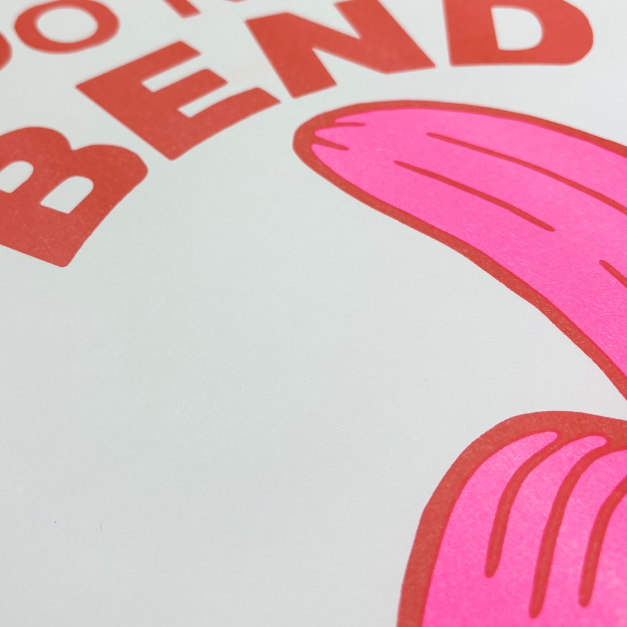 Do Not Bend by Shuby, 3-layer Risograph print, A3 29.7x42cm, edition 100, 2024