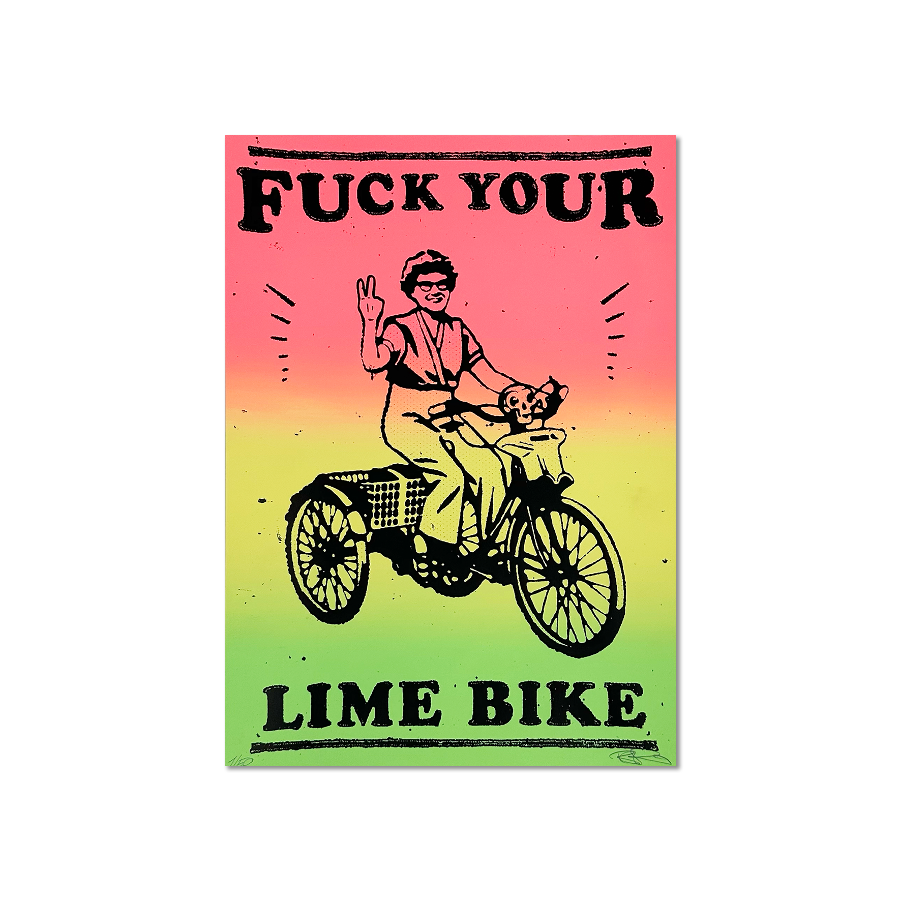 Ben Rider - Lime Bike - Limited Edition Screen Print - Artwork at Camden Open Air Gallery