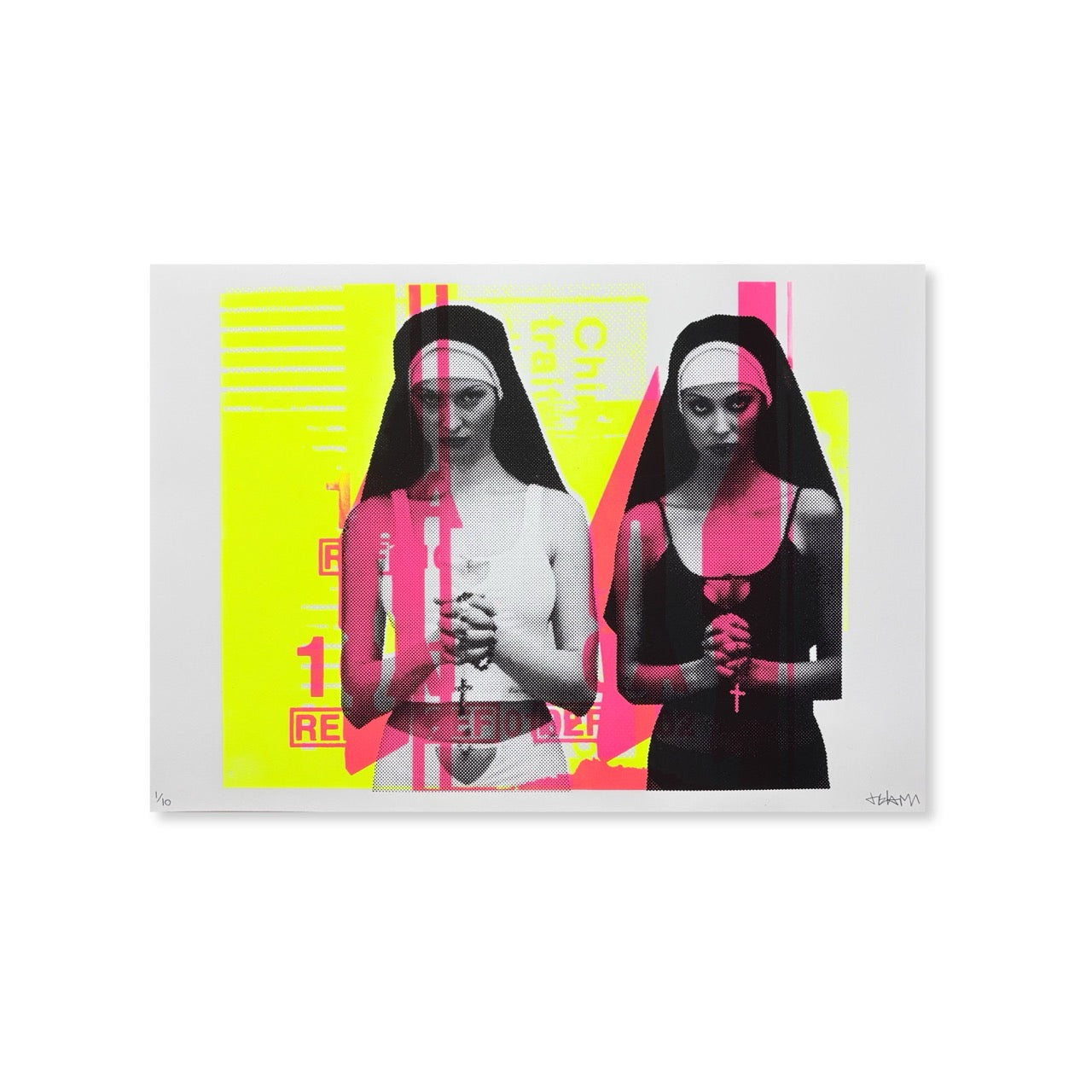 Jack Blam The Nuns of Brixton 3 colour screenprint edition of 10 29.7x42cm 2026