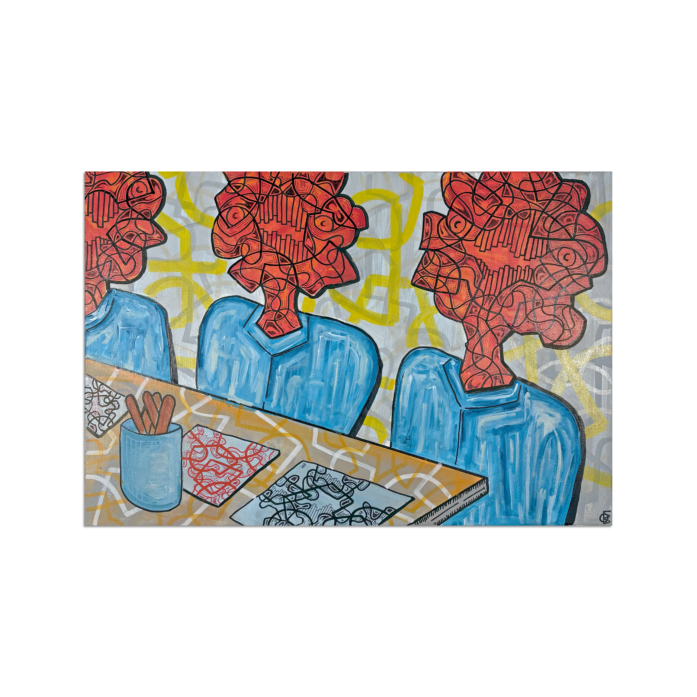 Untitled acrylic on canvas by Oliver Elliott, 2025