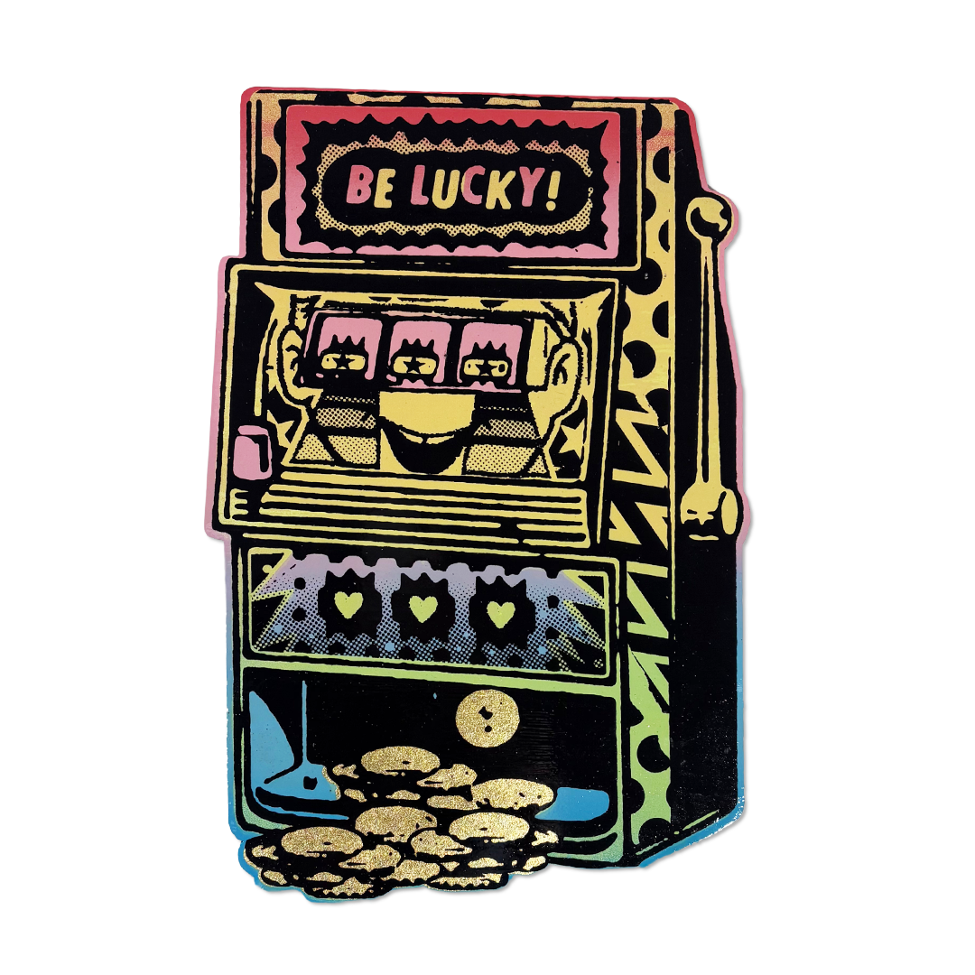 Neon screenprint by Ben Rider, 2025, featuring gold leaf details