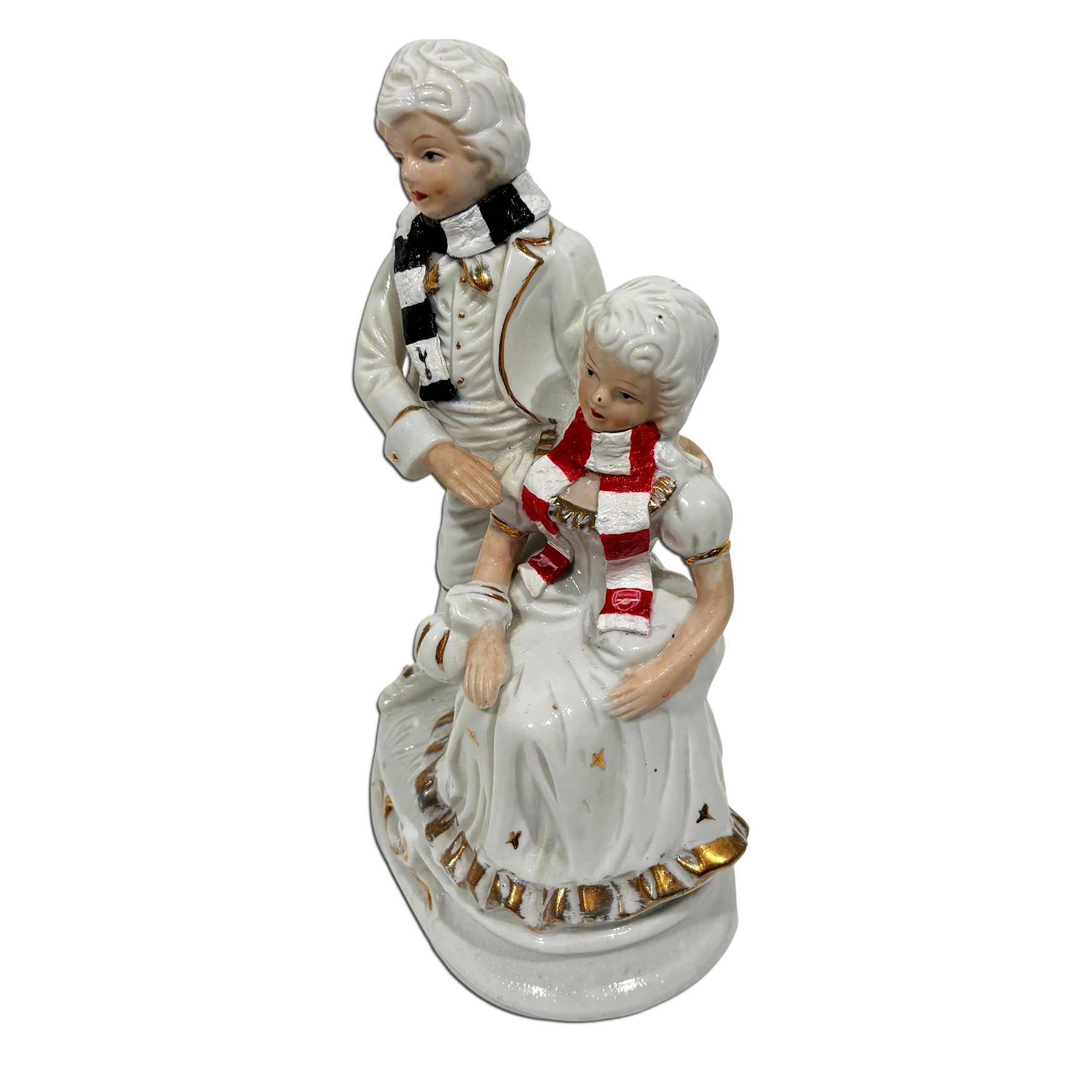 Original contemporary bricolage artwork by Haus of Lucy featuring Tottenham and Arsenal teams.