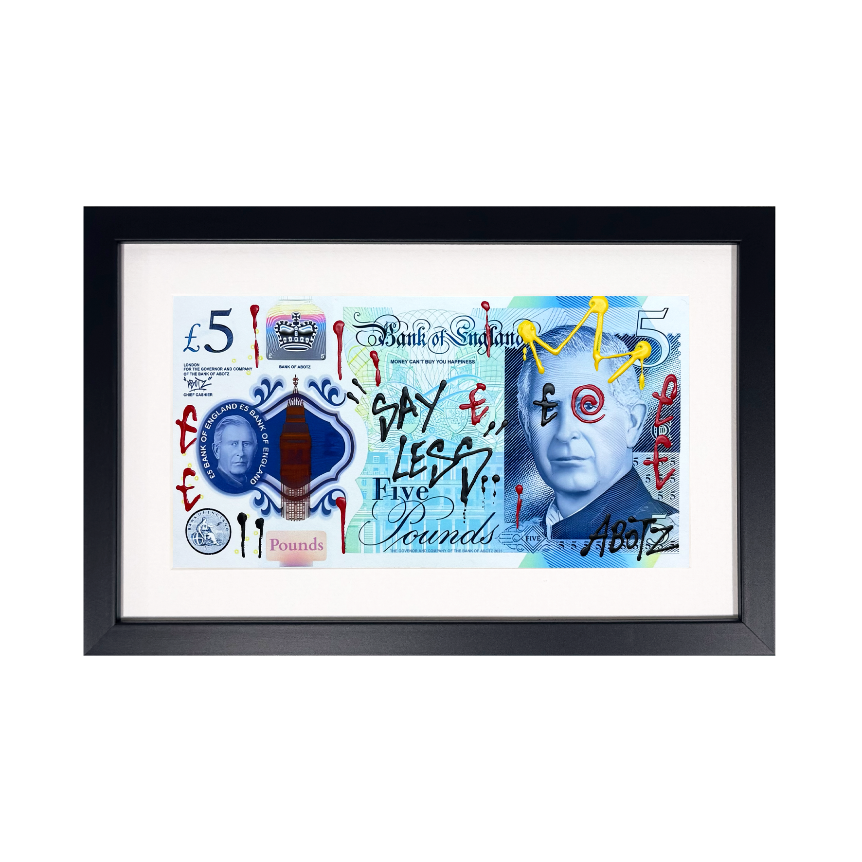 2025 framed artwork by Abotz blending graffiti culture with fine art