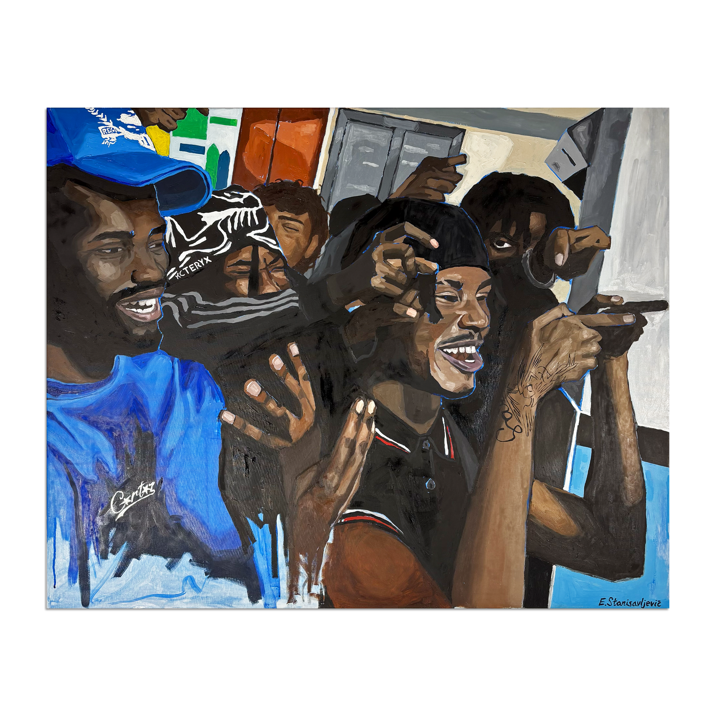 Painting.jsr oil on canvas by Emily Stanisavljevic, 90x70cm, 2025, exhibited at real art school birthday week, Camden Open Air Gallery