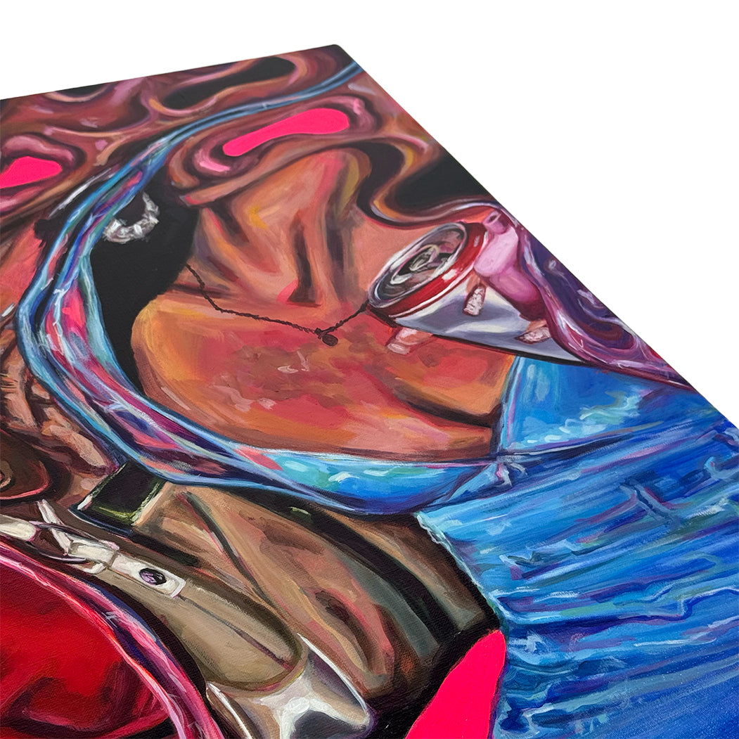 Signed section of Jada Coburn Control original canvas
