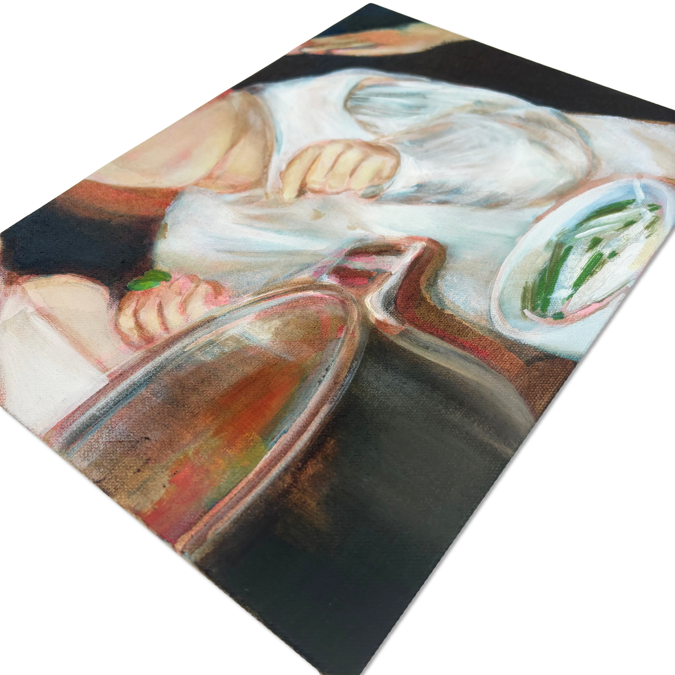 Oil and acrylic on canvas mounted on wood panel artwork “Aromatics” by Sophia Rosenthal