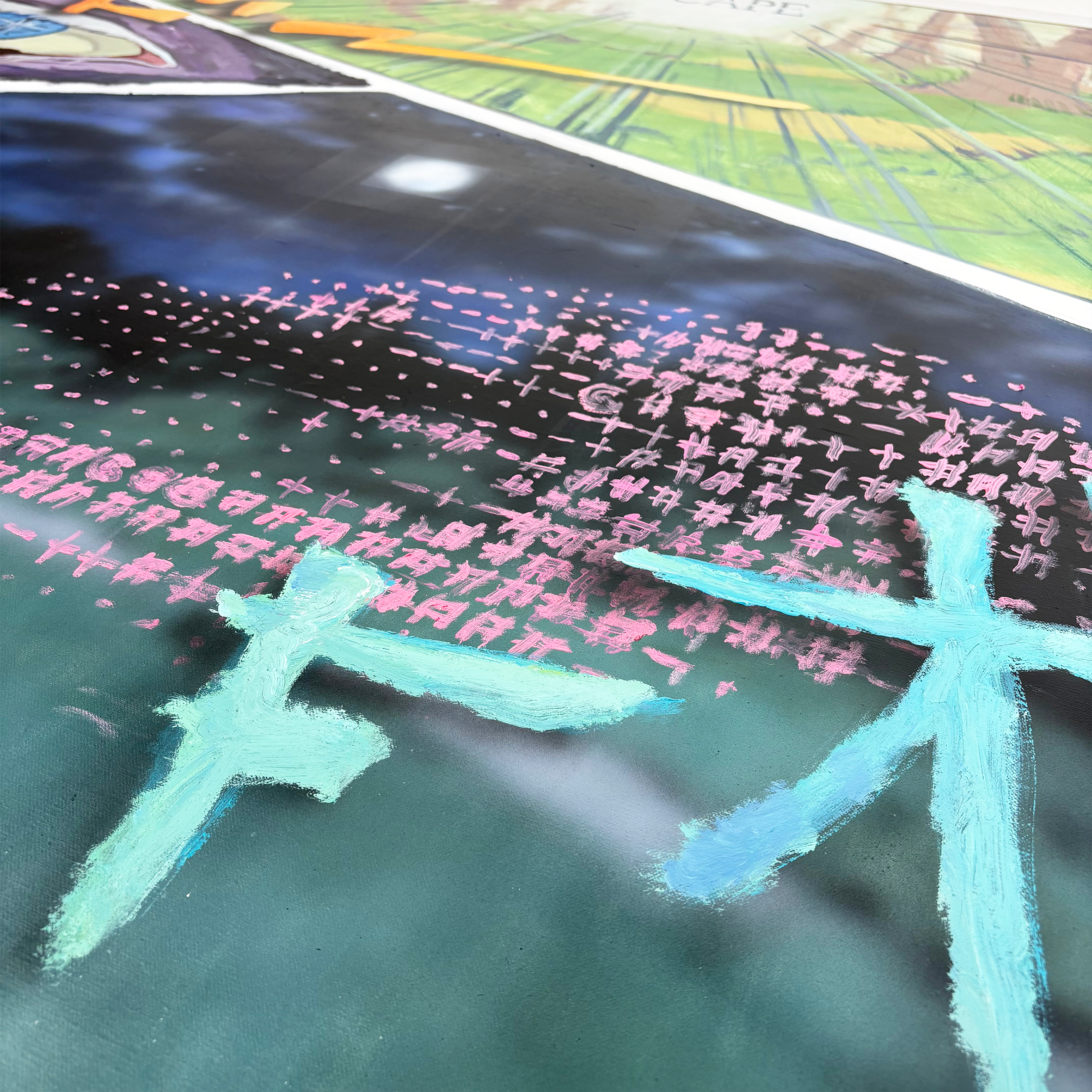 Bold 2025 acrylic painting by Chao Feng exploring organic hyper-narratives
