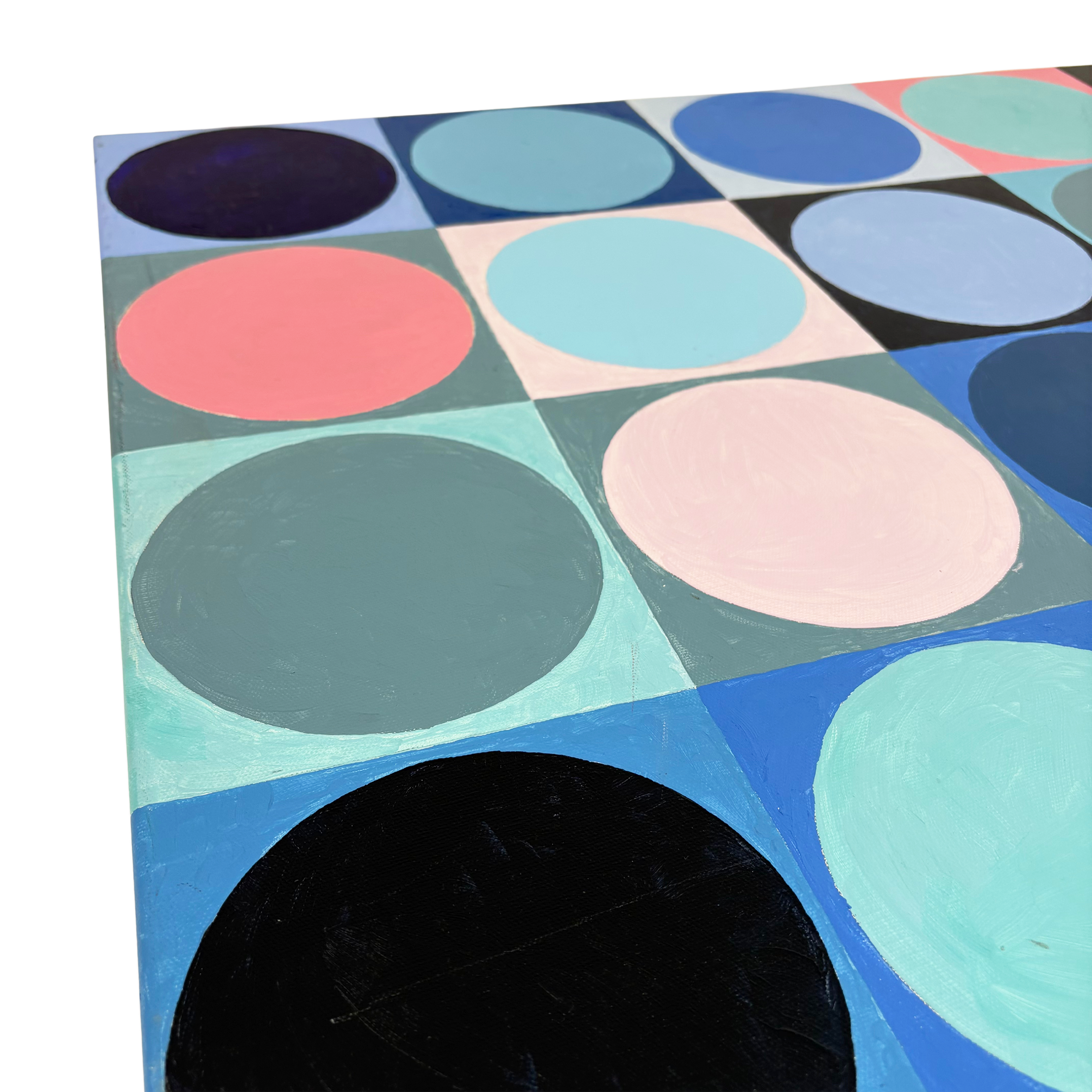 1 of 1 acrylic on canvas painting Blue Circles by Belinda Nathan
