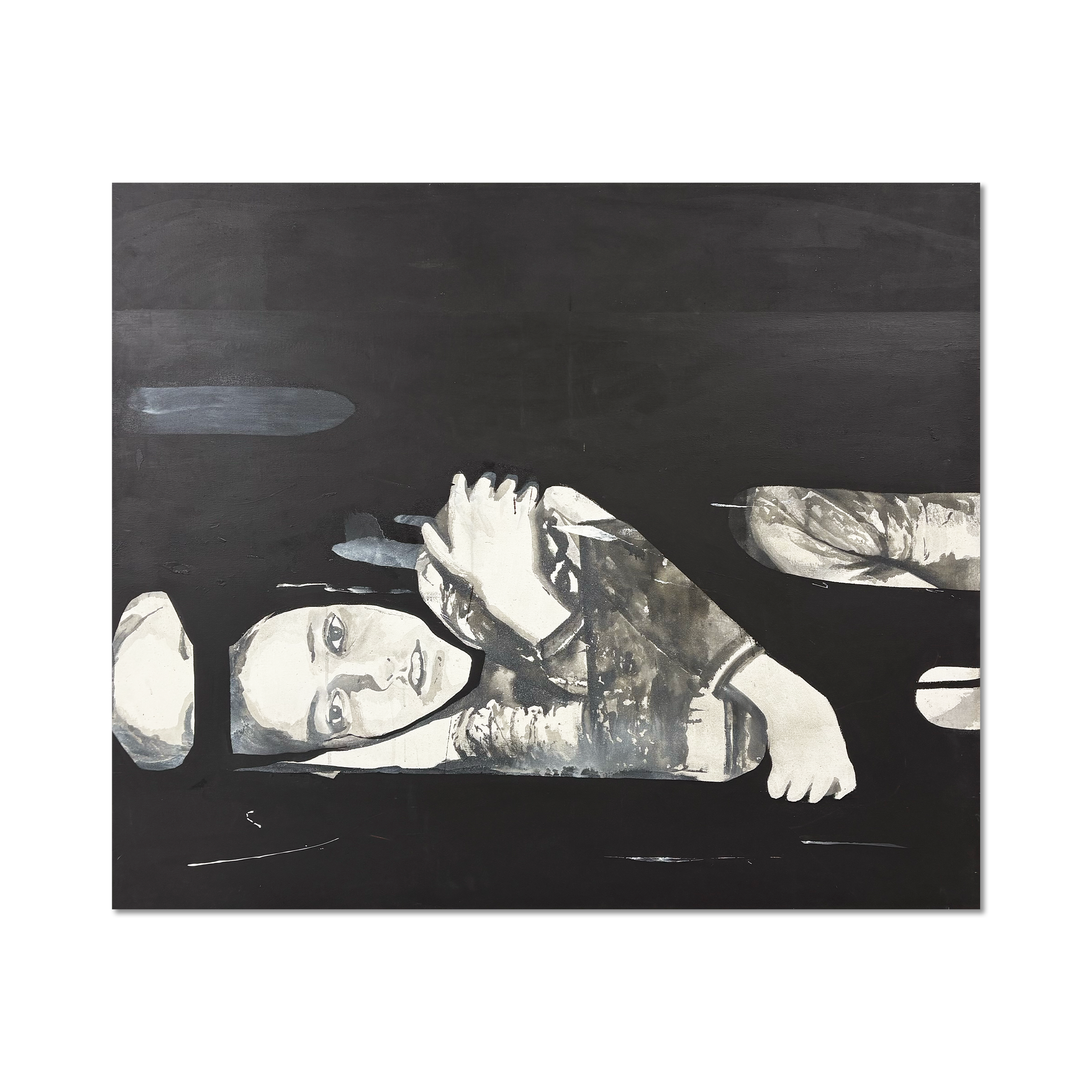 Chalk Fragments – original oil on linen by Cleo Stoutzker, 2023, 100x120 cm