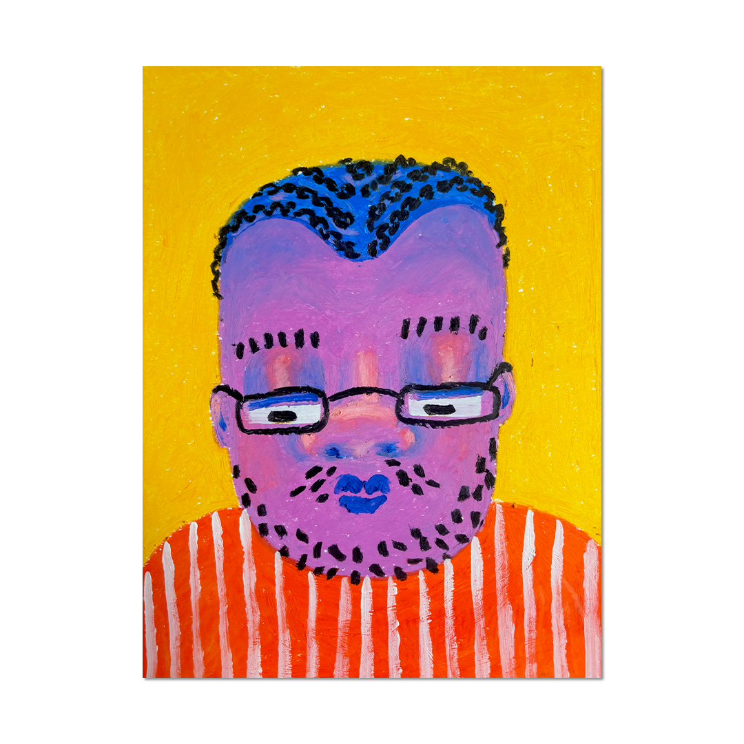 “Chris” by Brofoz – Original oil pastel artwork on paper (front view)