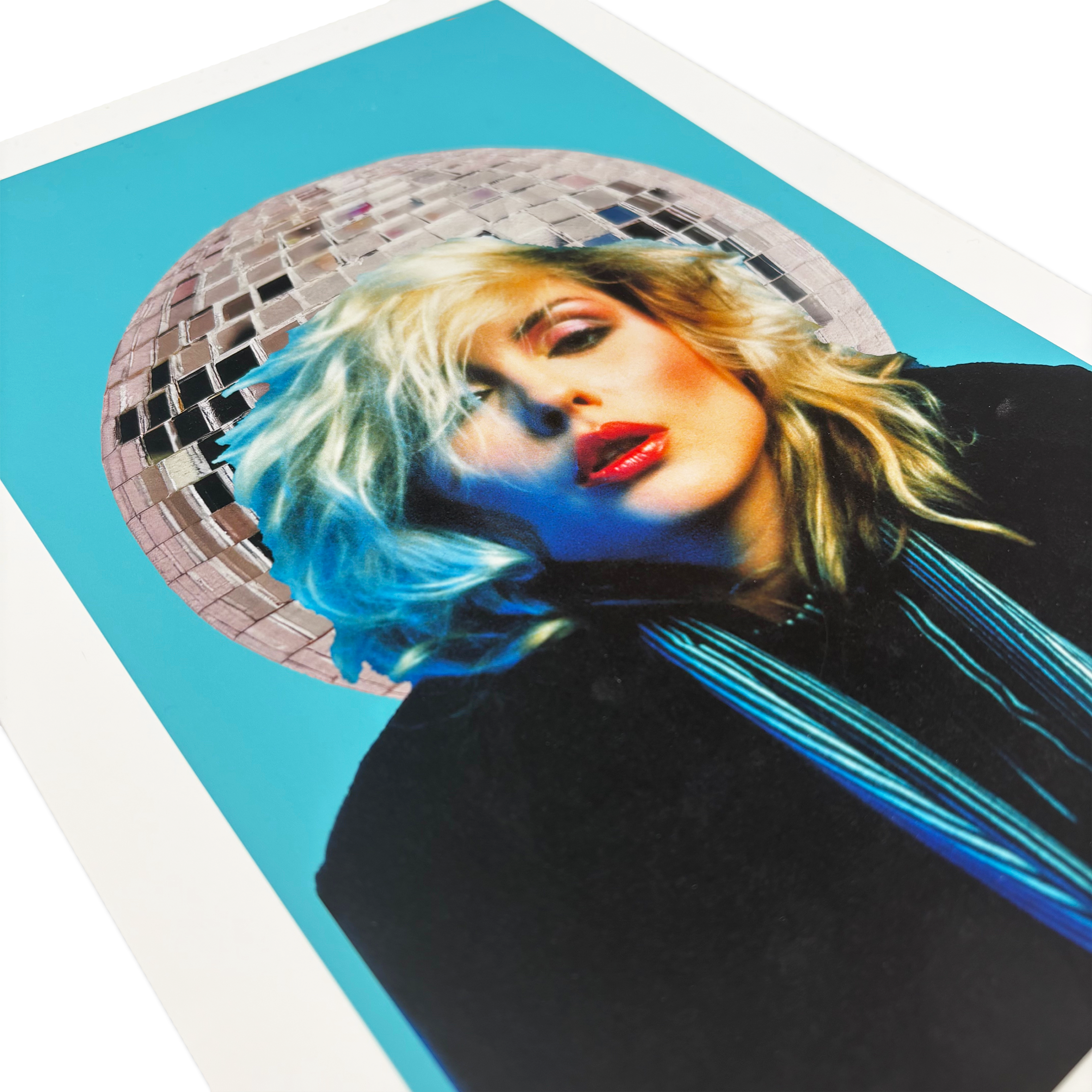 Close-up of Blondie Rock Mini print – vibrant collaboration artwork by Hannah Shillito and Mick Rock

