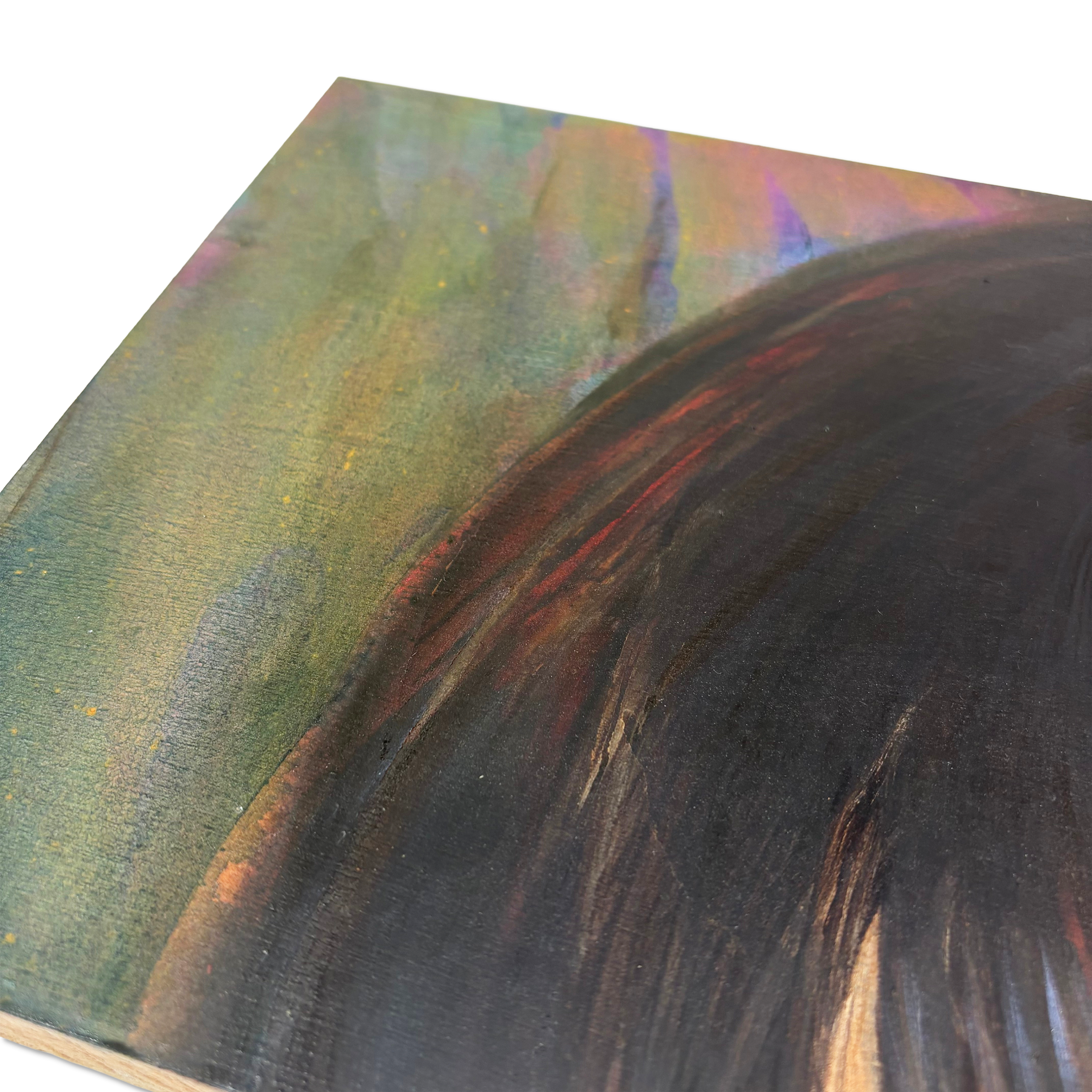 Close-up of texture and detail in Sophia Rosenthal mixed-media piece “Flash”