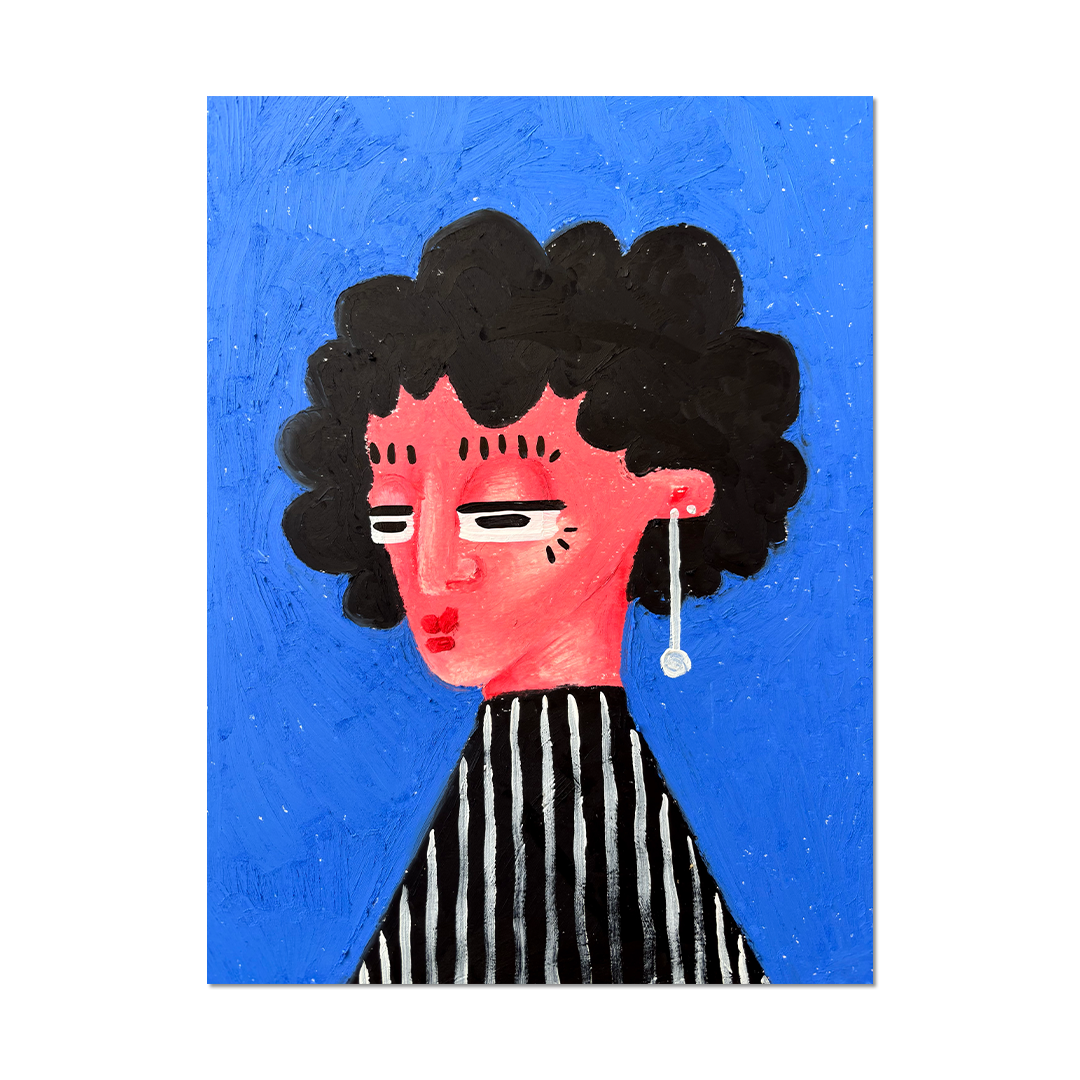 Detail of “Gemma” by Brofoz showing expressive pastel textures