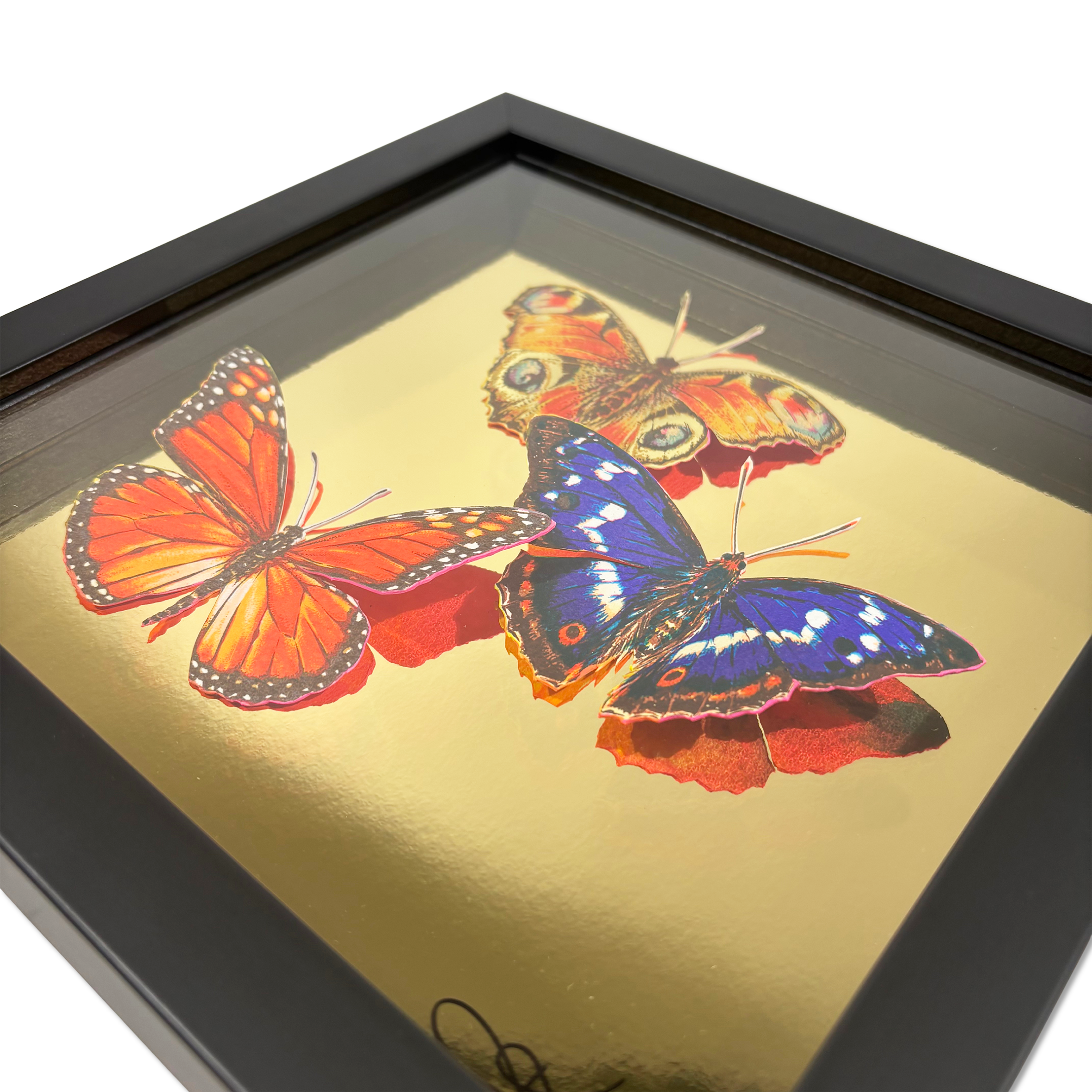 Mixed media cut paper artwork by Kath Leone, hand painted and screen printed