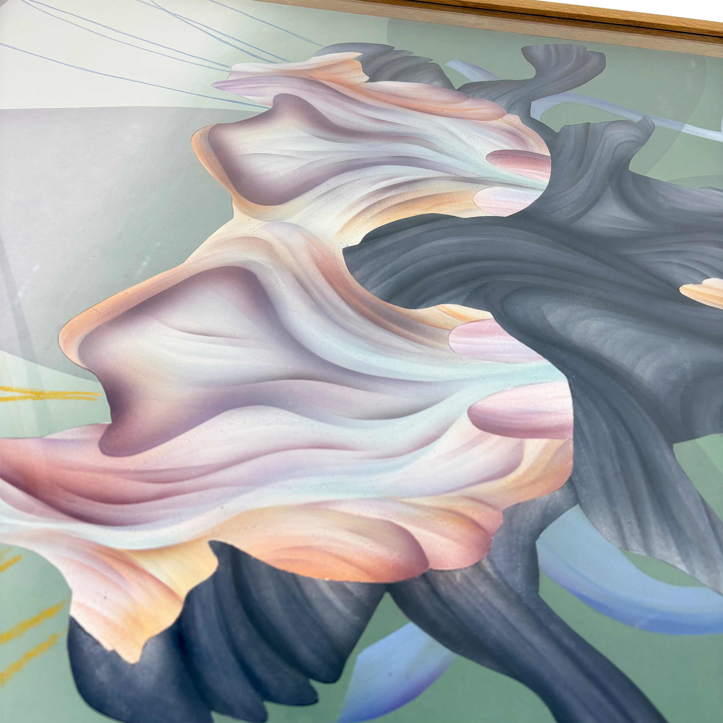 Screen print and acrylic artwork Imaginary Evokes by Ewelina Skowrońska