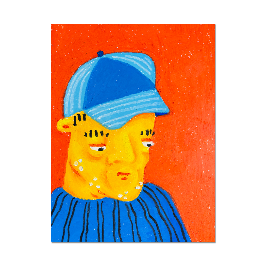 “Jerry” by Brofoz – Original oil pastel artwork on paper (front view)