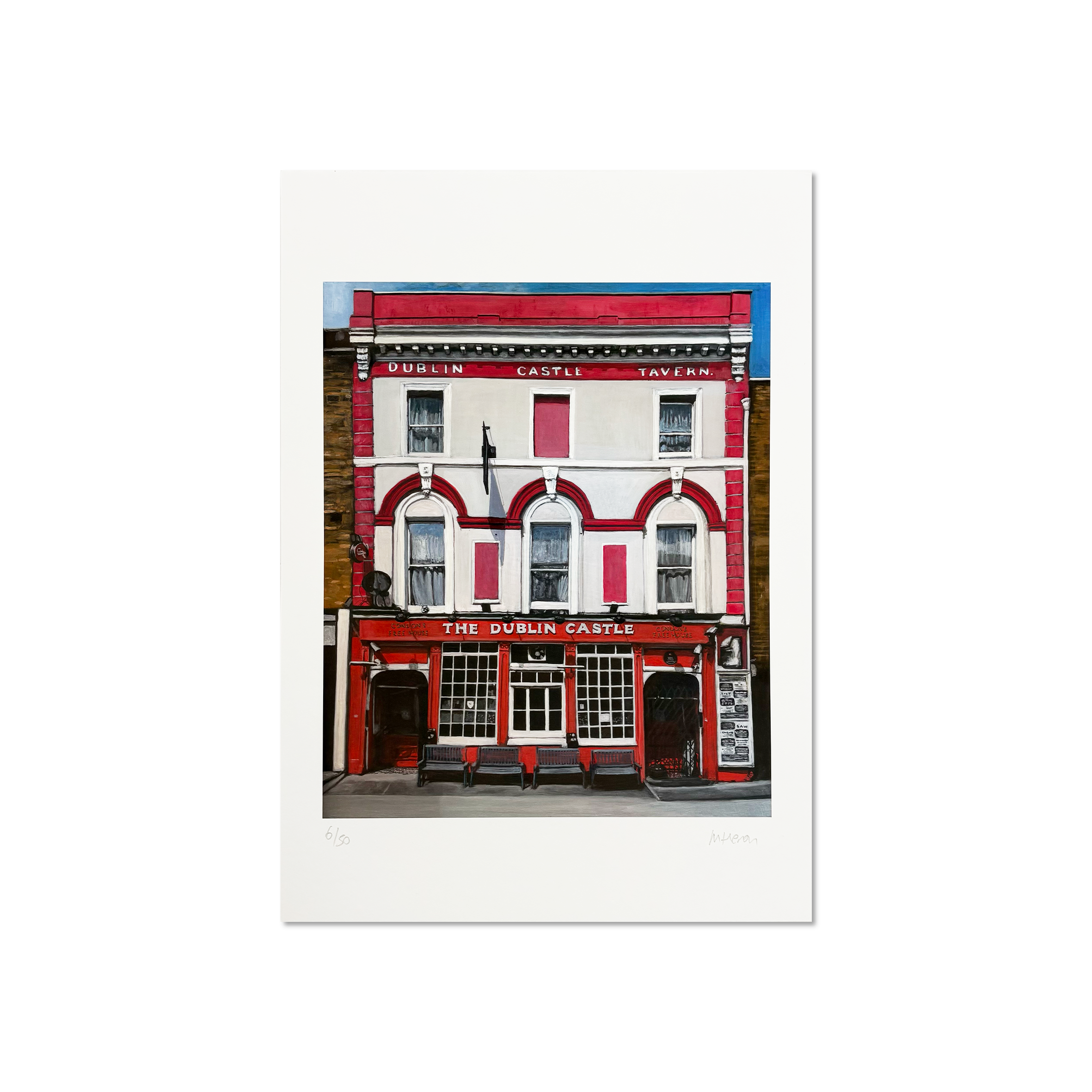 Michelle Heron – The Dublin Castle, limited edition giclée print of London high street pub.