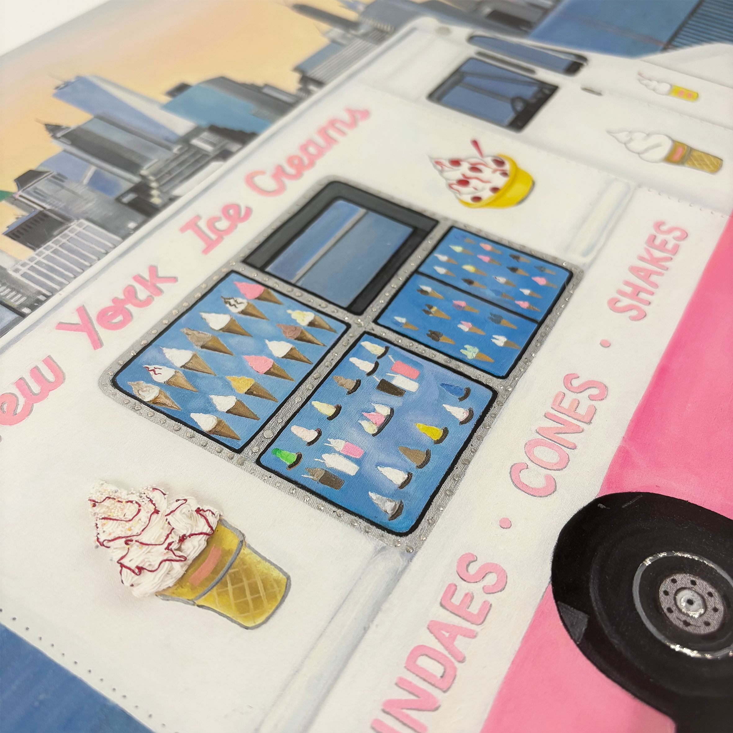 Detail of NY Ice Cream Van artwork by Emma Loizides