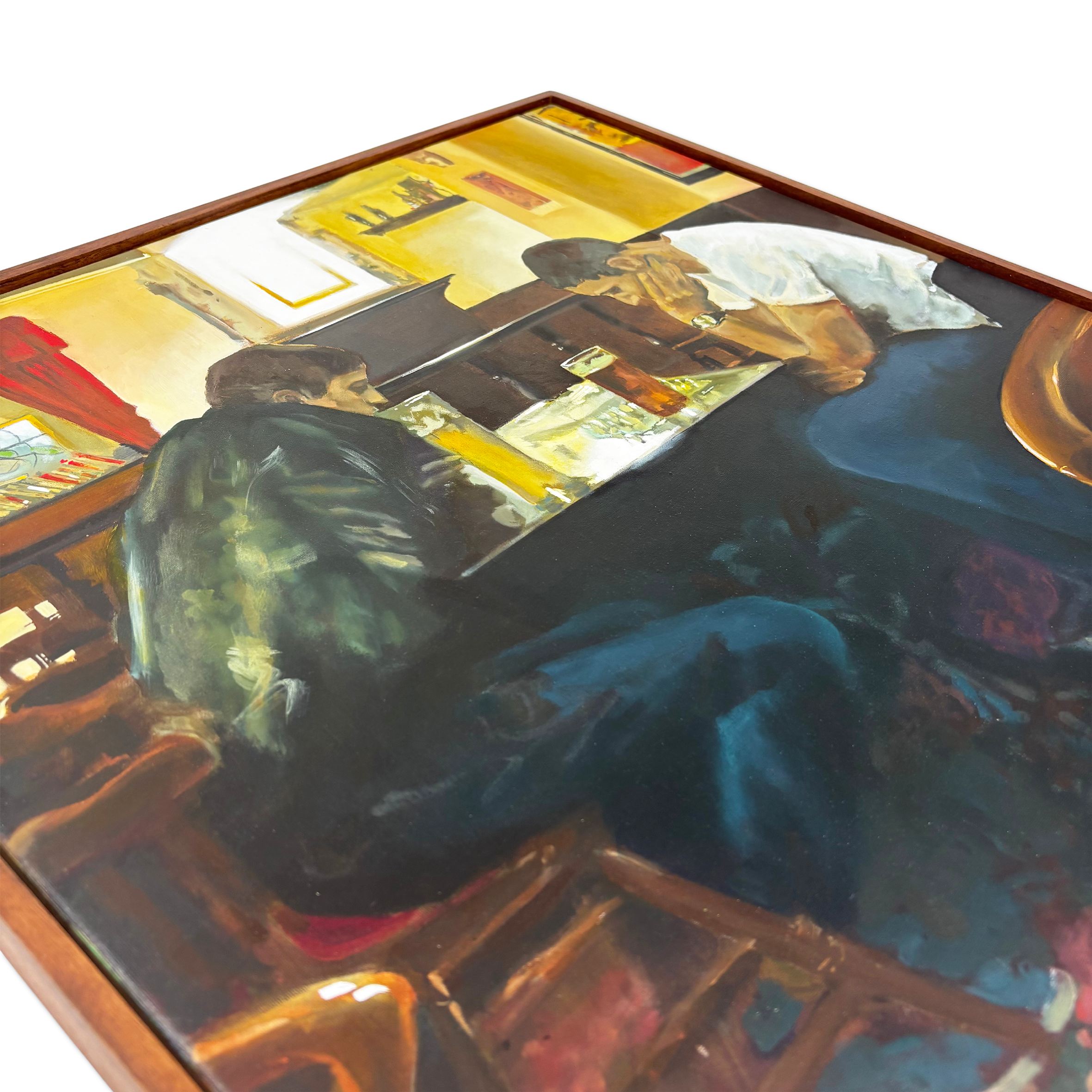 Contemporary oil on canvas artwork Chess at Camden Open Air Gallery
