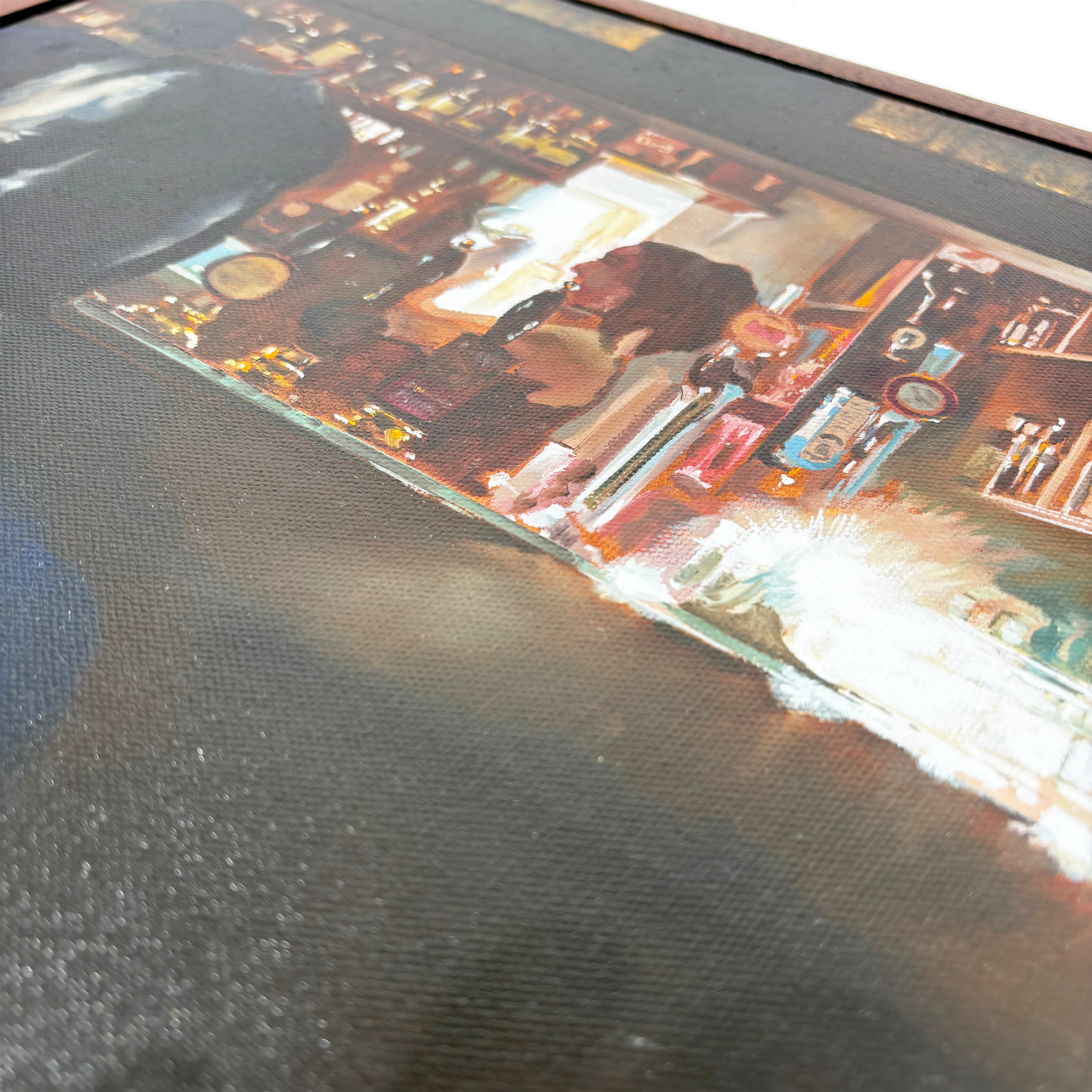 Detail of texture and color in The Bar by Neill Woodall
