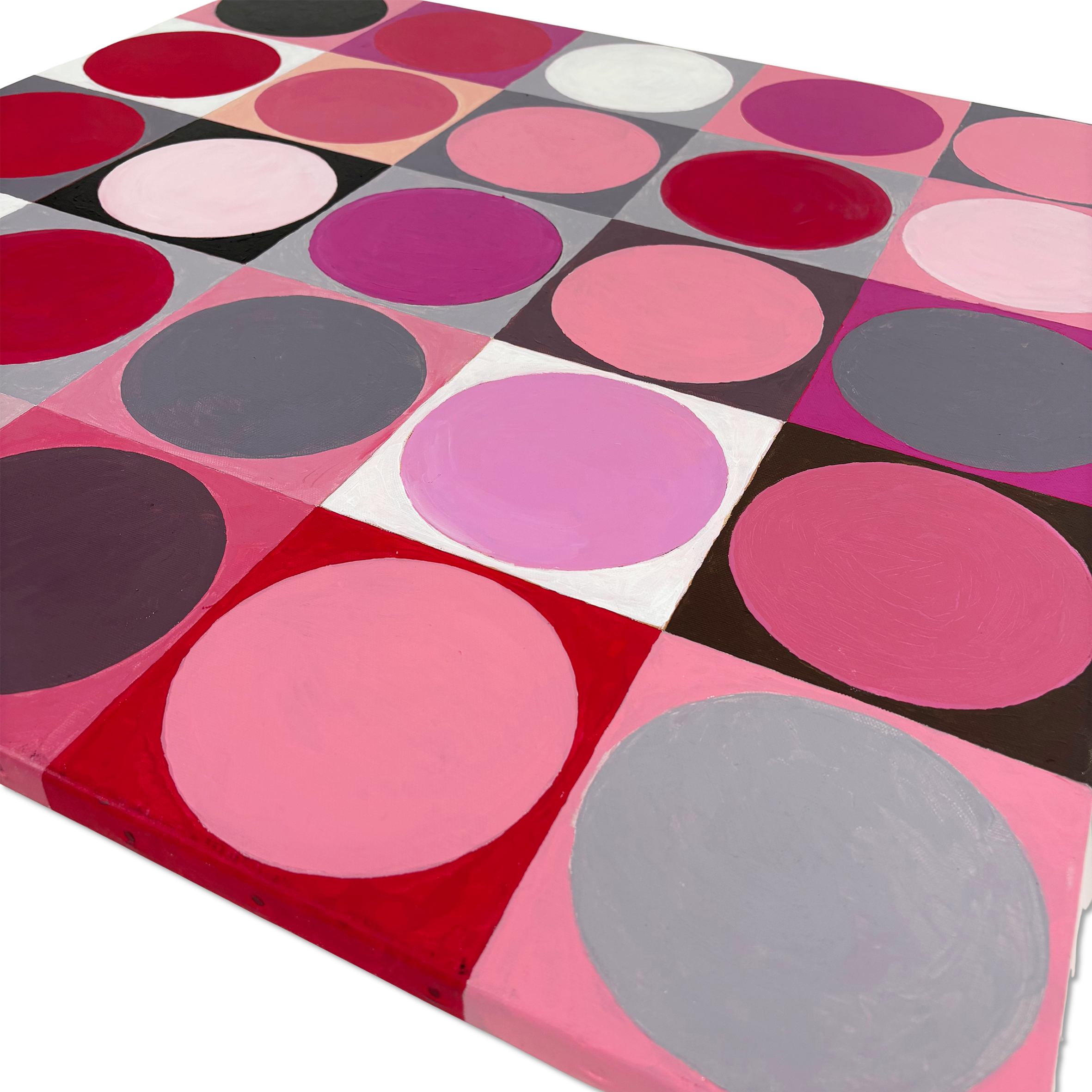 Detail of color and texture in Pink Circles by Belinda Nathan
