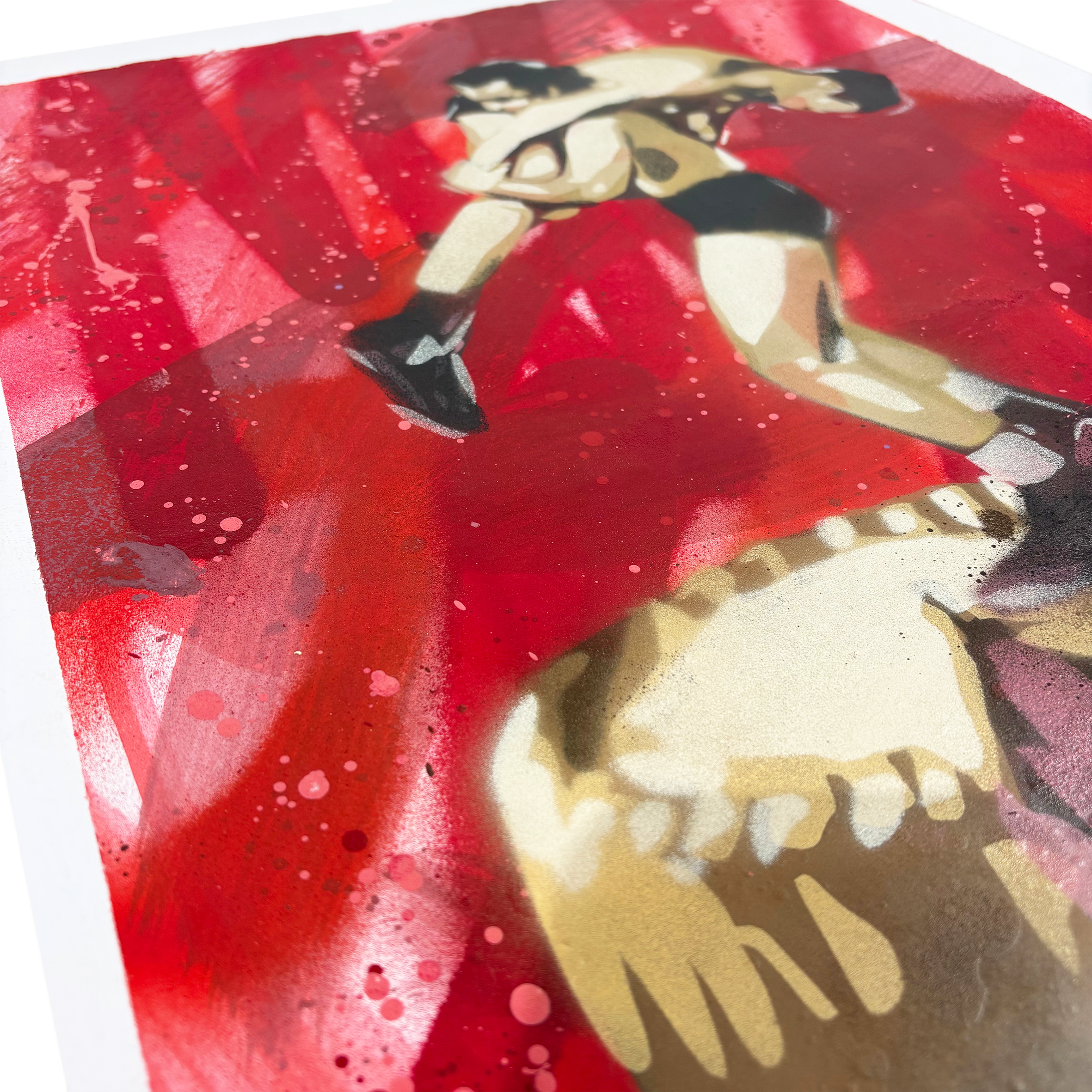 Close-up of texture and detail in Rice spray paint piece