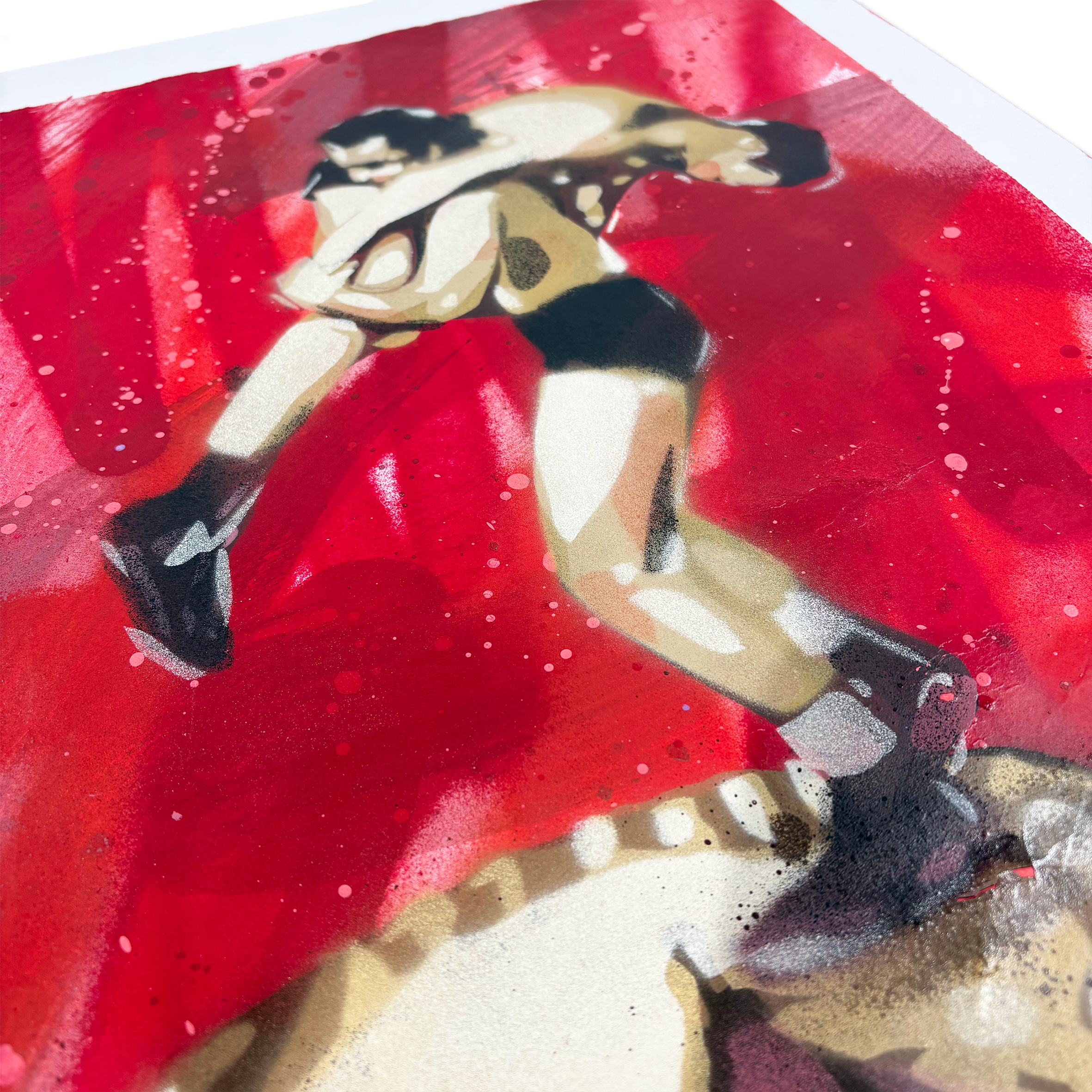 Vibrant contemporary artwork by Rice displayed at Camden Open Air Gallery