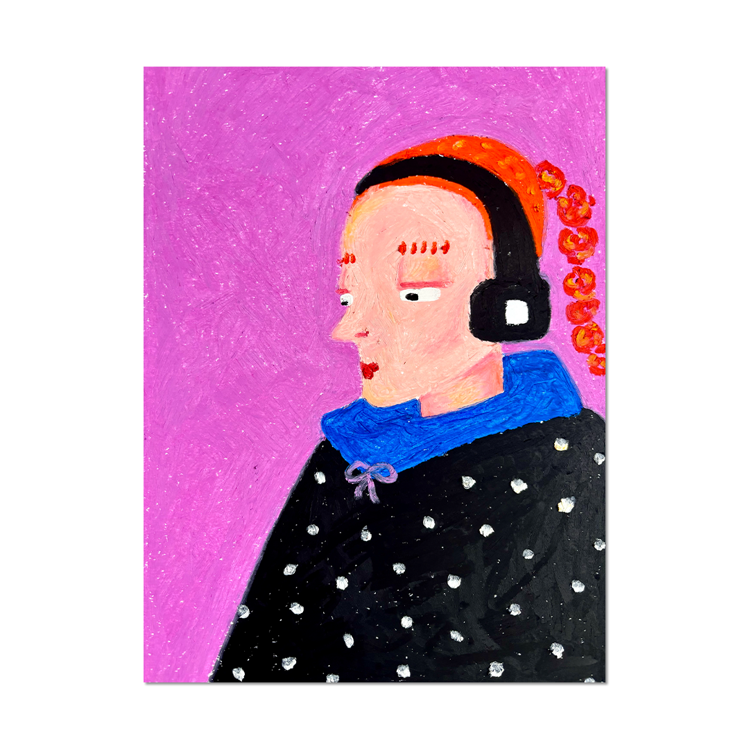 “Sabrina” by Brofoz – Original oil pastel artwork on paper (front view)