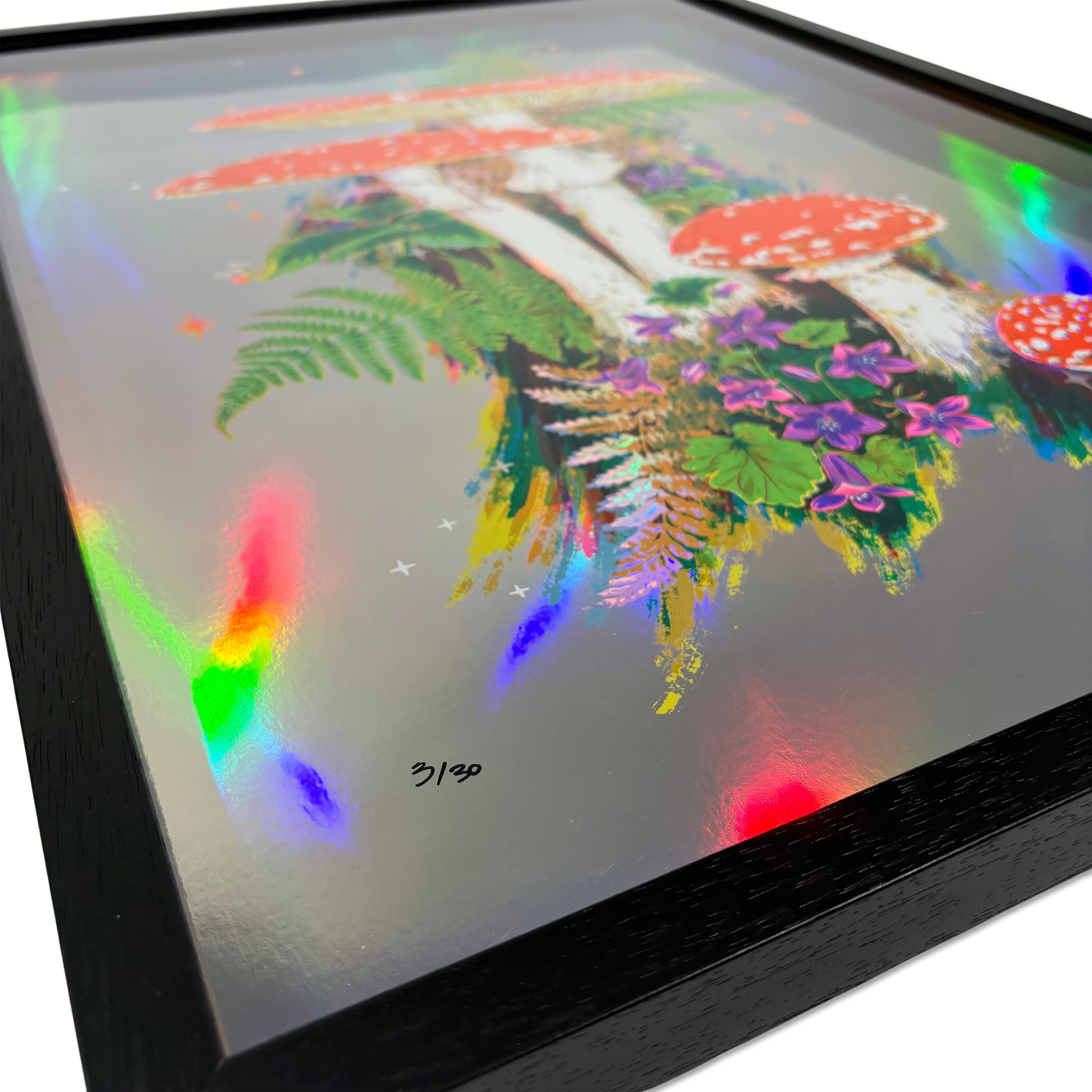 Original 2023 contemporary screen print by Kath Leone with shimmering layered colours