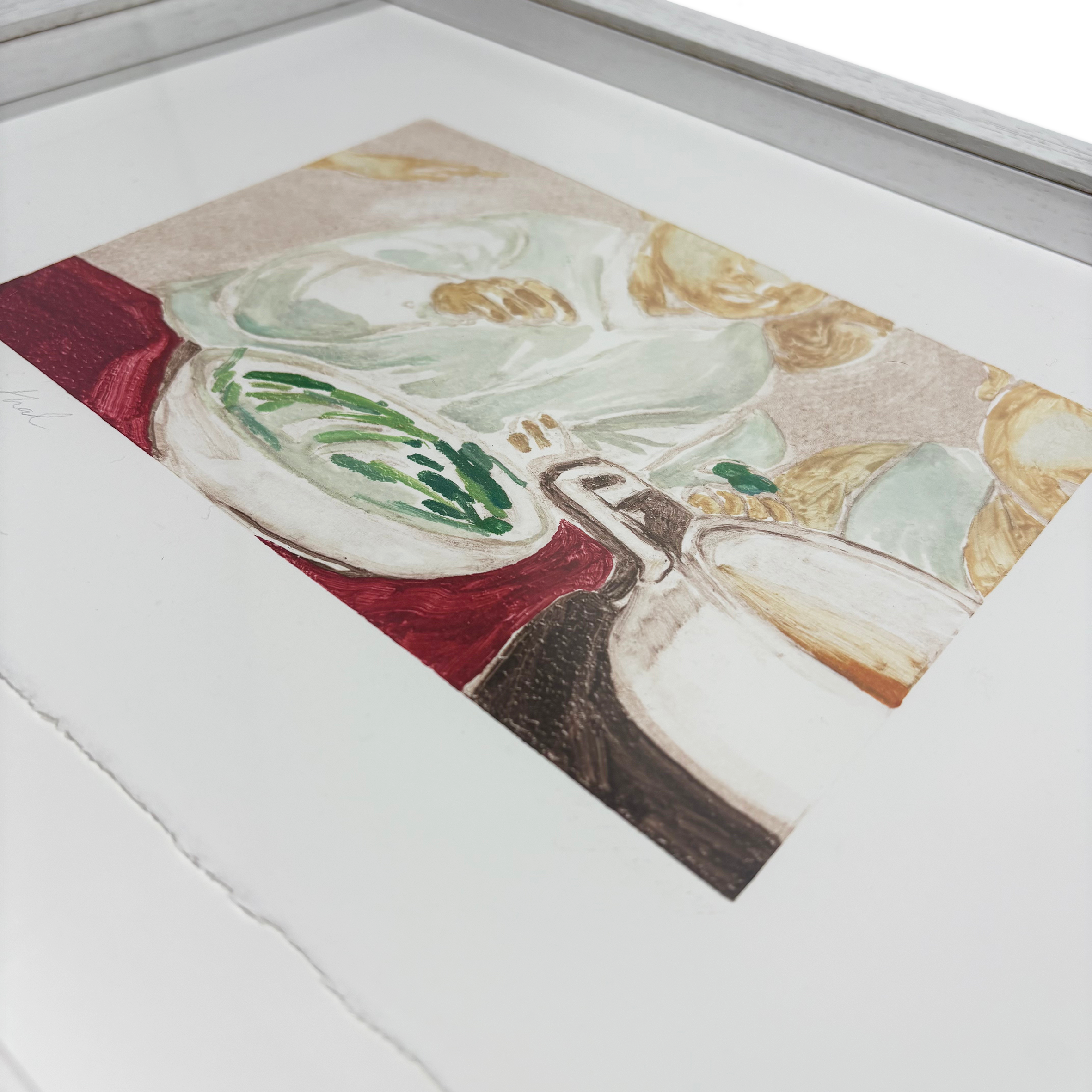 Experimental monotype print “some Greens” by Sophia Rosenthal