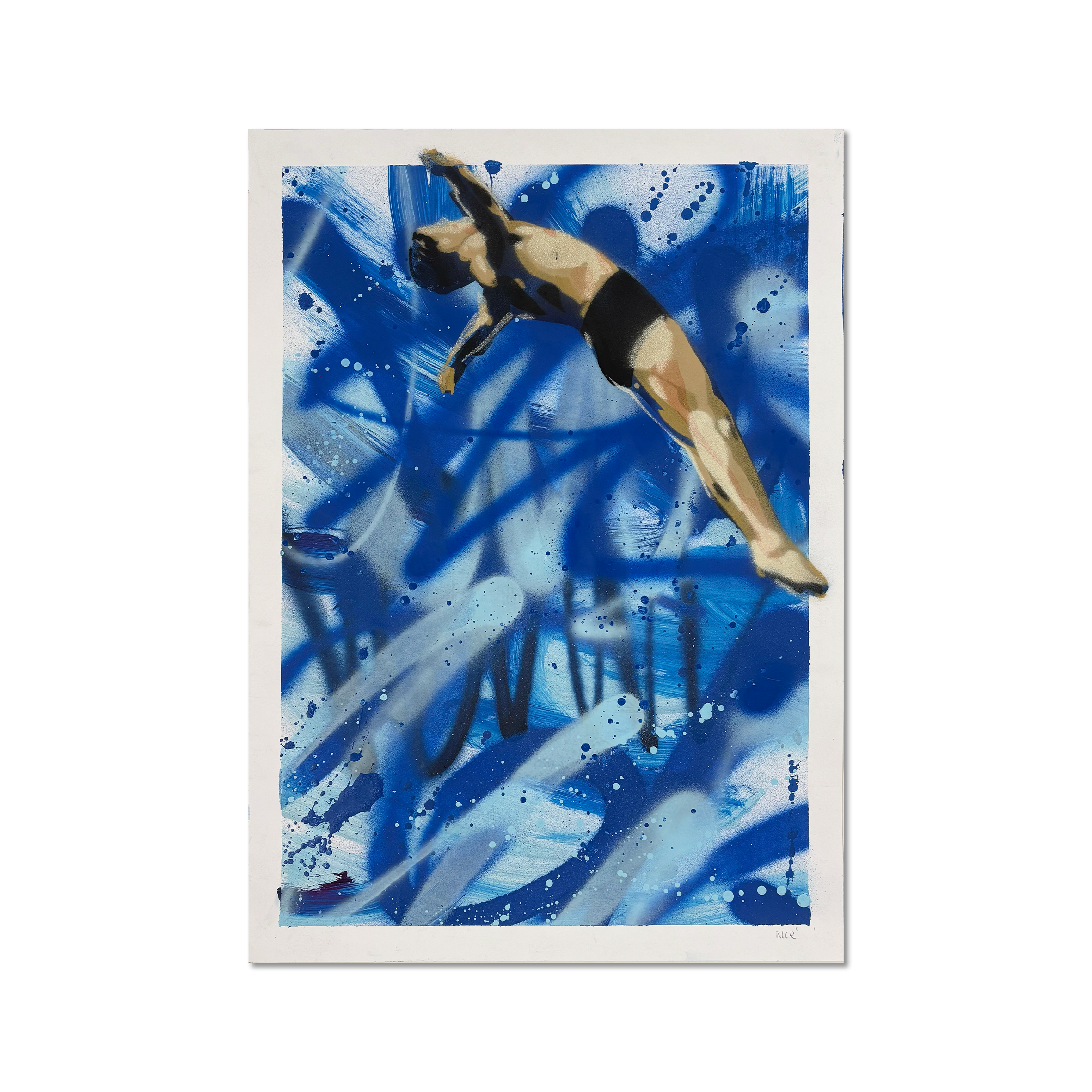 Rice spray paint artwork “The Jump” front view