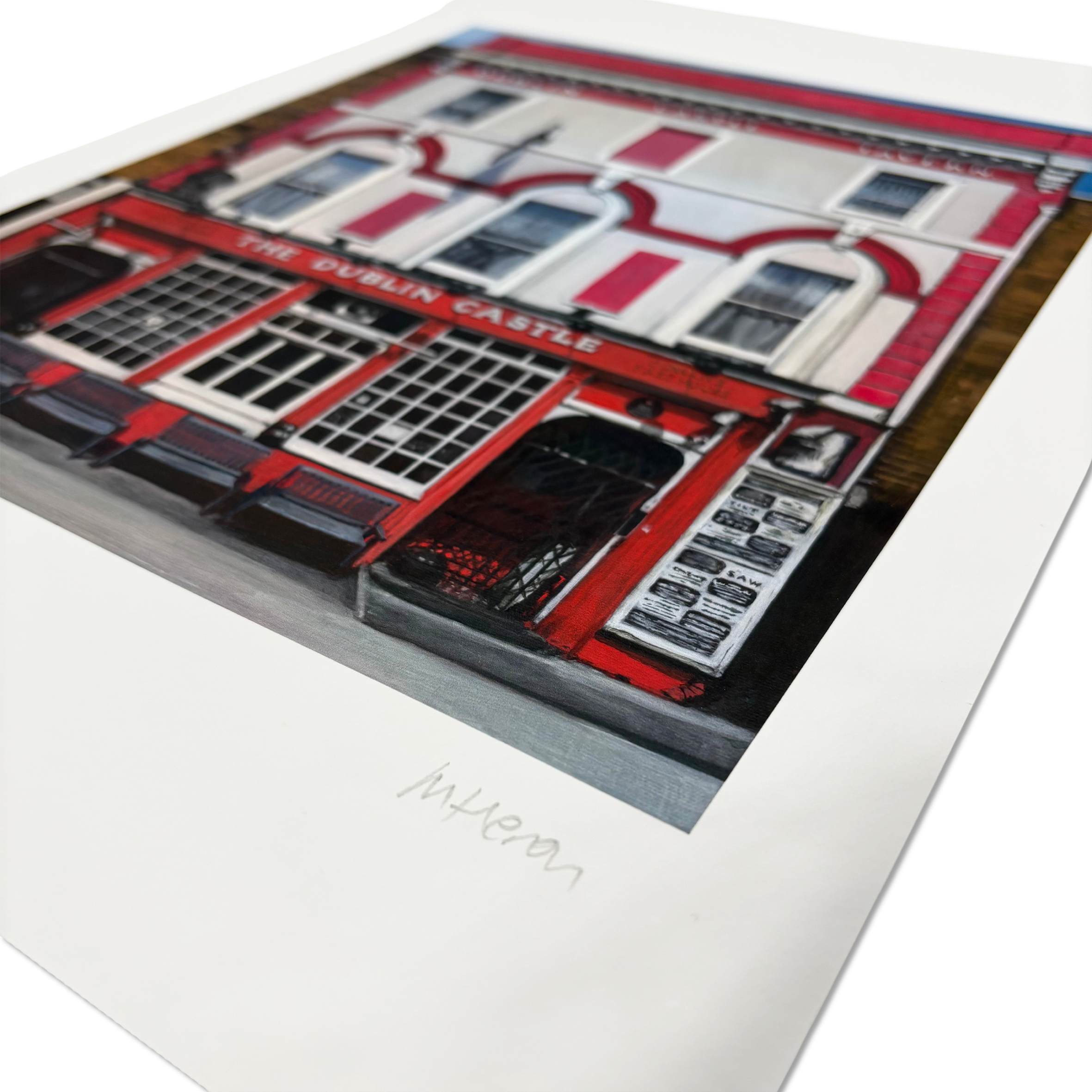 Signed limited edition print by Michelle Heron featuring The Dublin Castle shop front