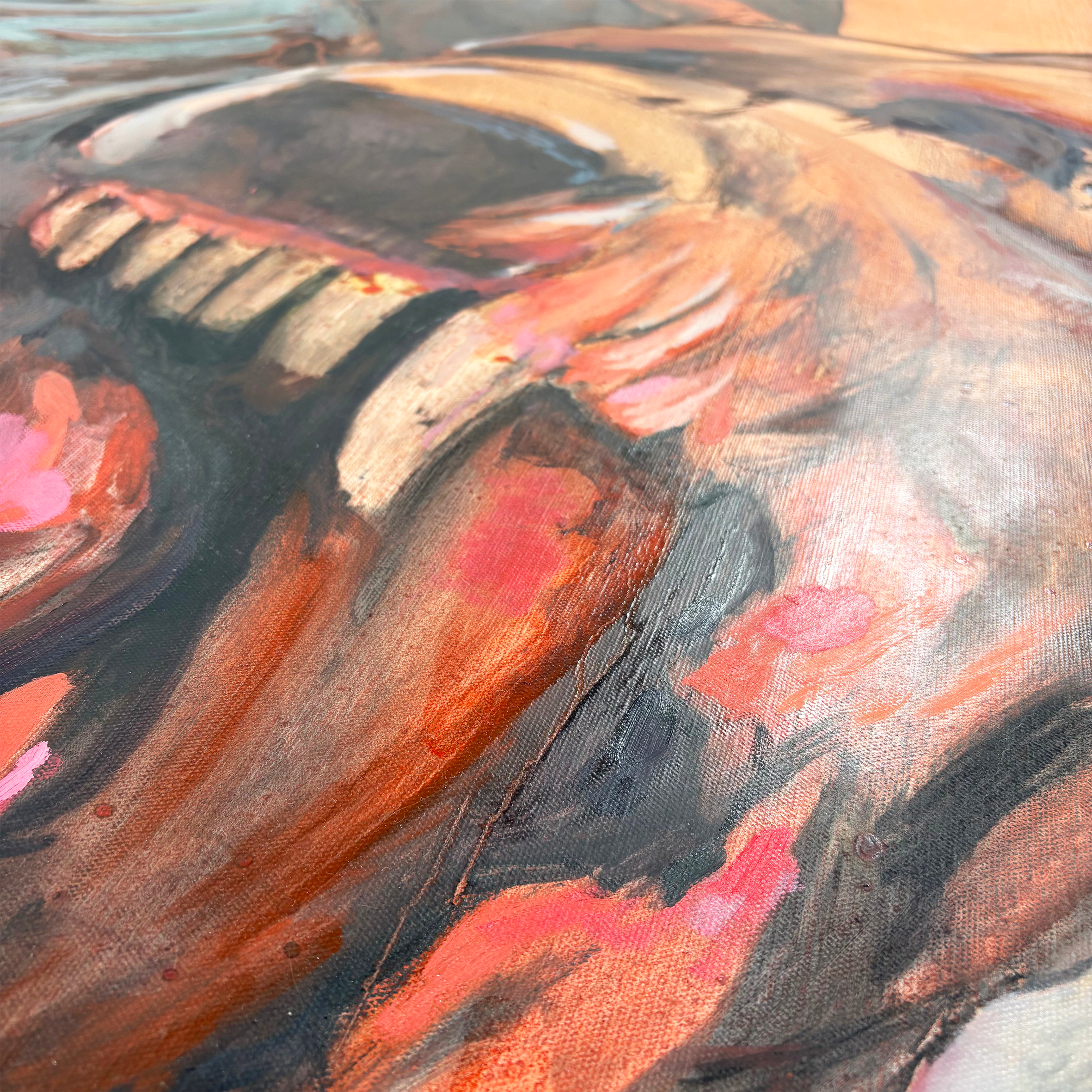 Close-up of texture and detail in Masha Barks painting