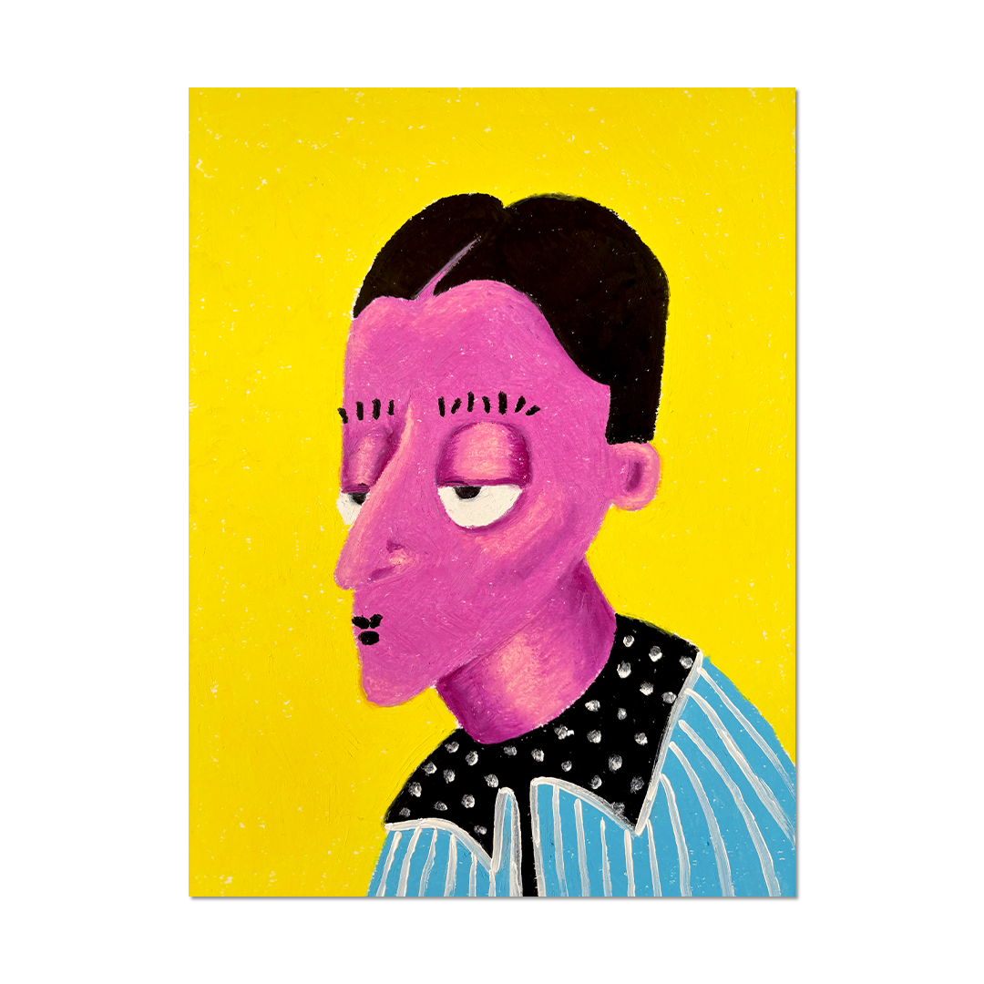 “Tommy” by Brofoz – Original oil pastel artwork on paper (front view)