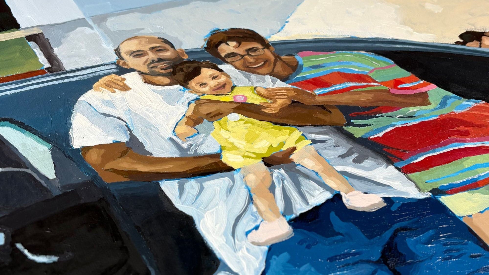 Close-up of brushwork and texture in Emily Stanisavljevic’s Golf VR6
