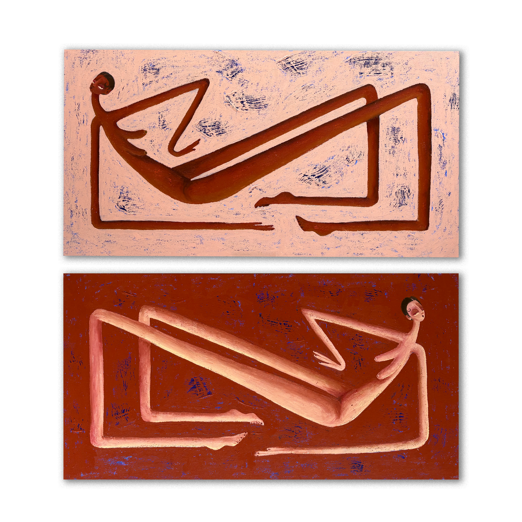 Brofoz Vivarium VI and VII pair original acrylic and oil on canvas 52x100cm each 2026