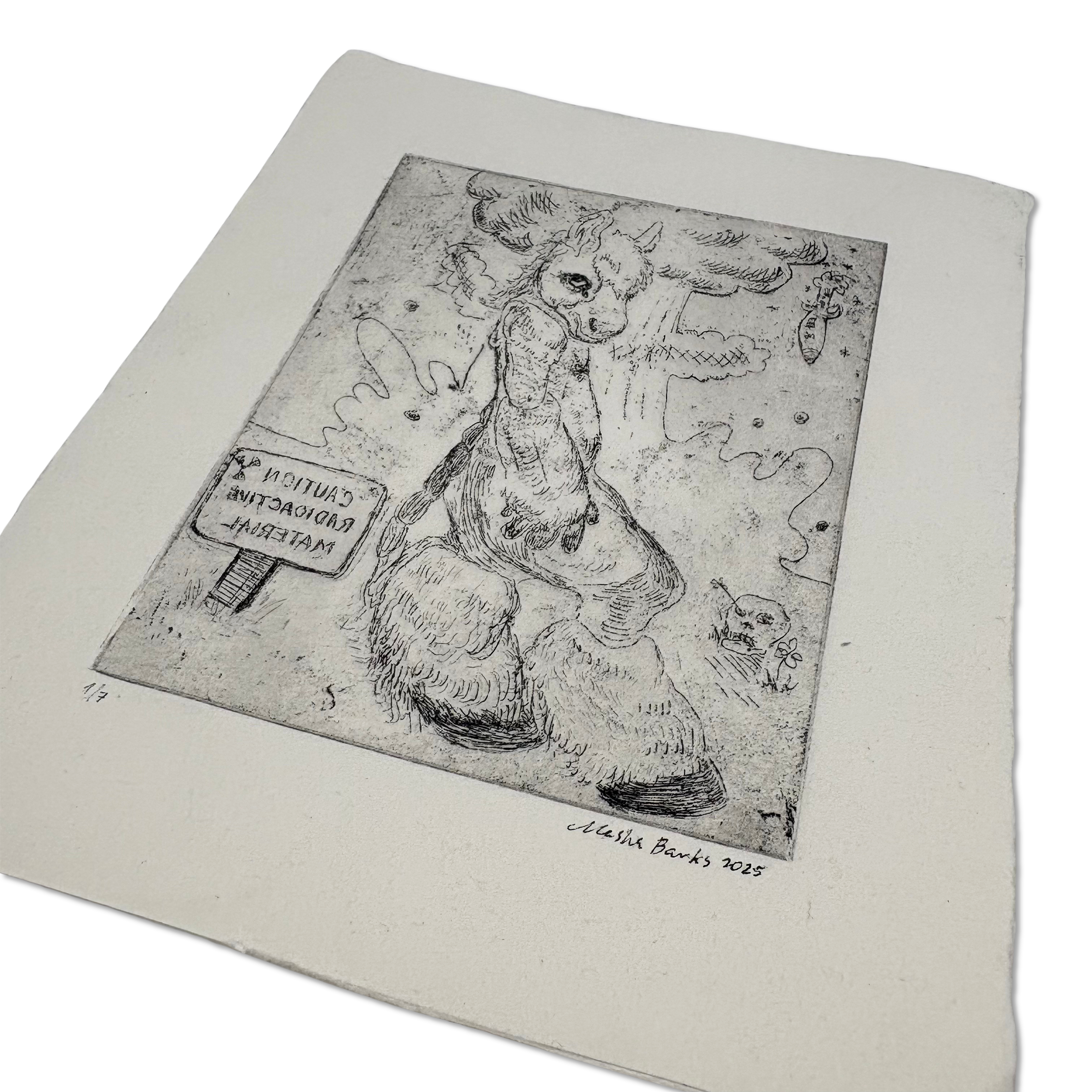 Detailed zinc plate etching “Where They Fell” by Masha Barks